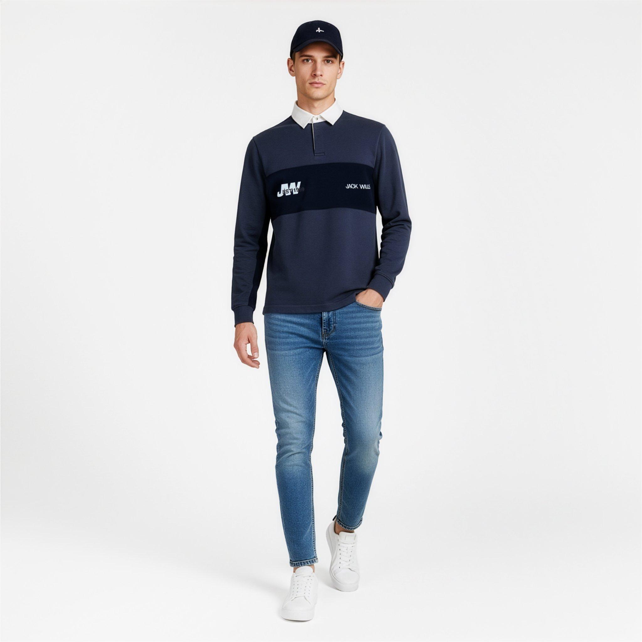 Nachtelijke hemel - Jack Wills - Men's JW Logo Crew Sweatshirt - 5