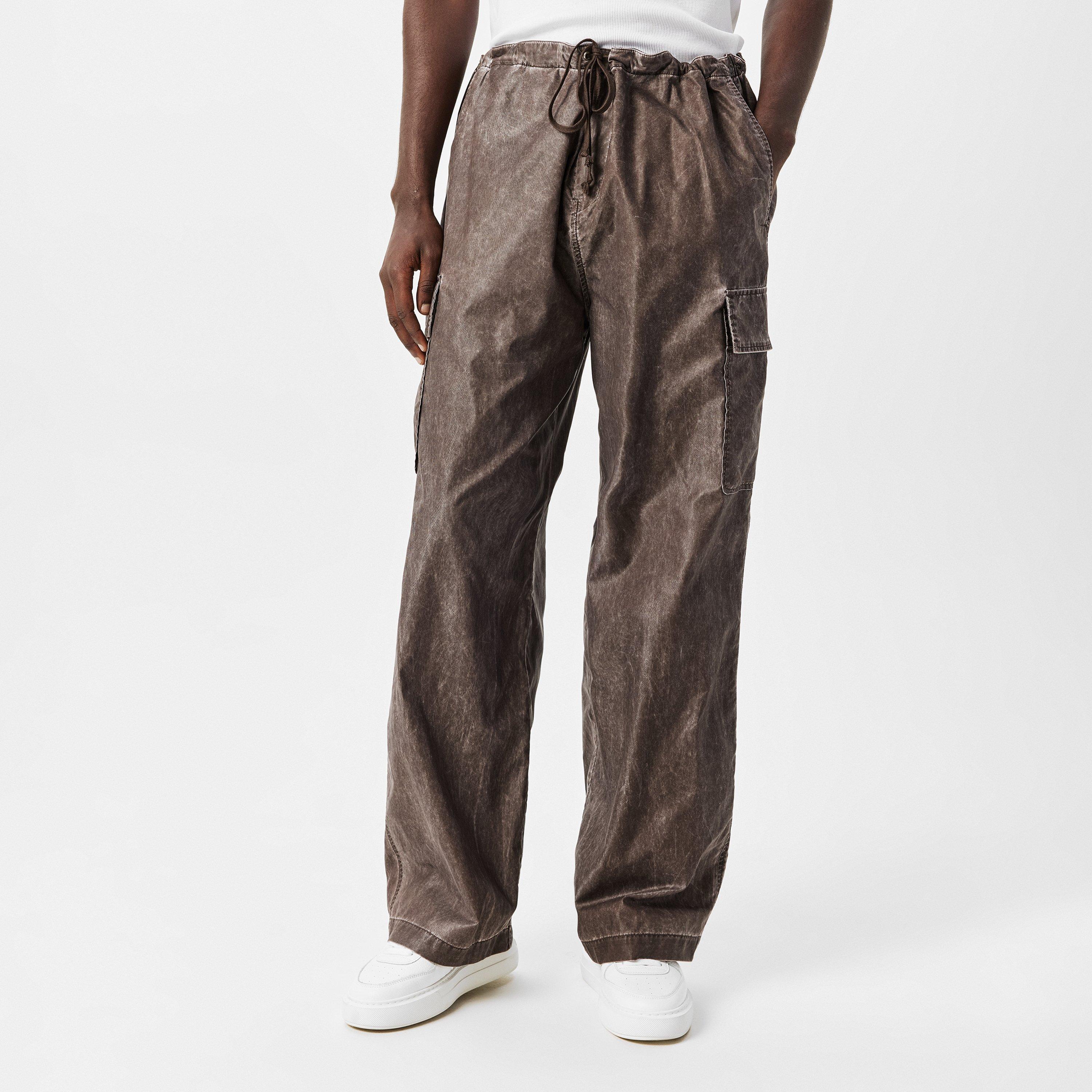 Brwn Wash Nylon - Our Legacy - Men's Relaxed Fit Cargo Trousers - 3