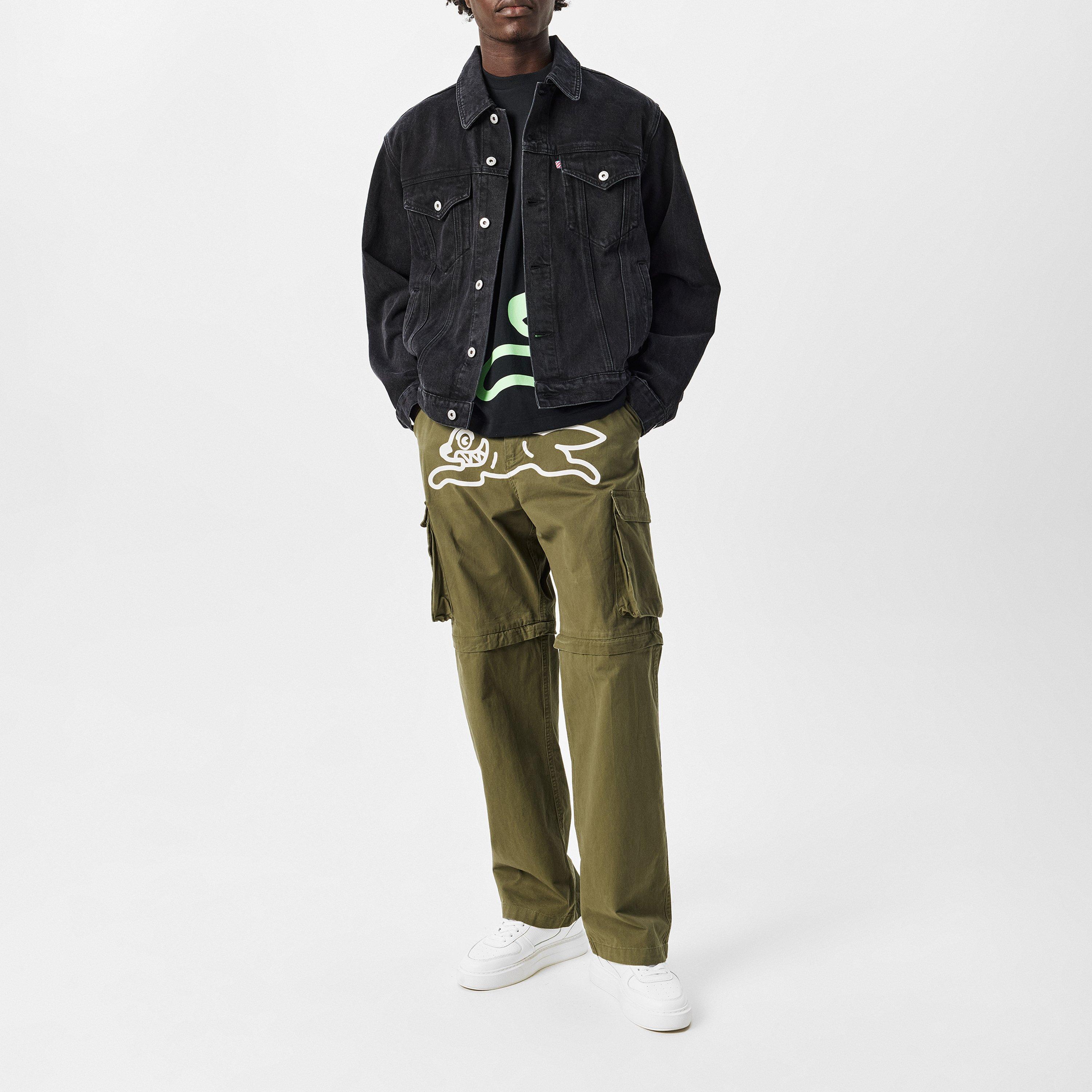 Khaki - ICECREAM - Men's Running Dog Cargo Trousers - 6