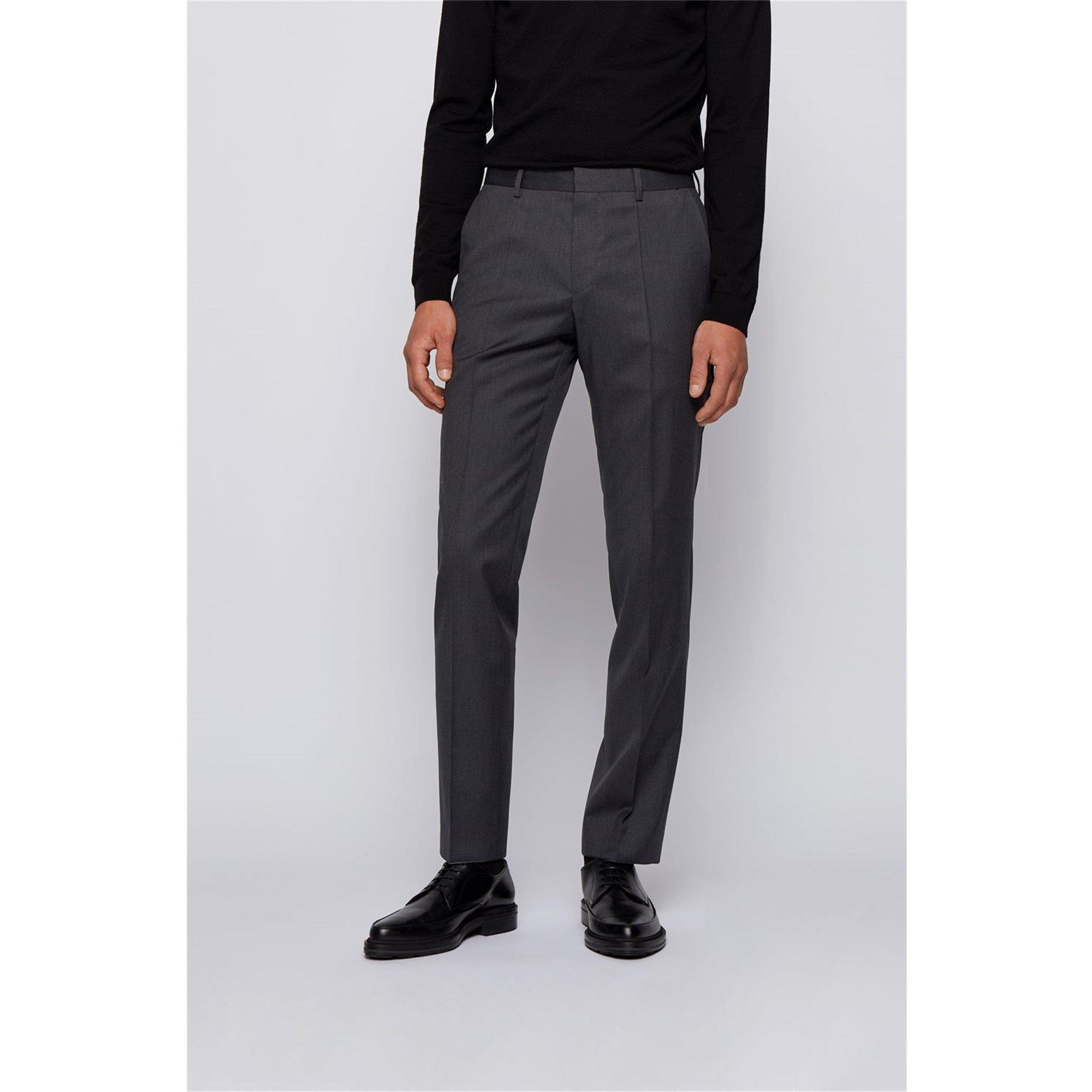 DGrey 021 - Boss - Men's Herringbone Twill Gibson Italian Wool Trousers - 2