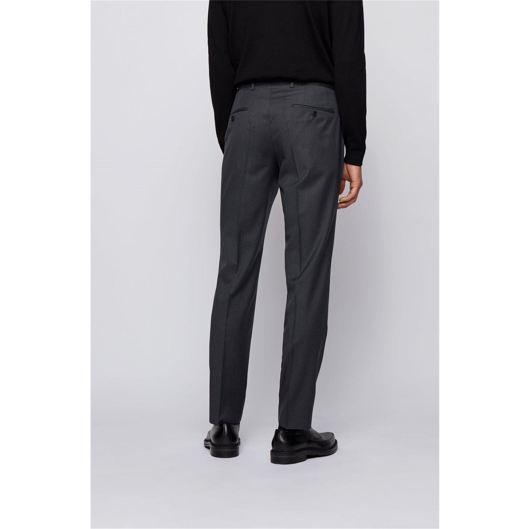 DGrey 021 - Boss - Men's Herringbone Twill Gibson Italian Wool Trousers - 3