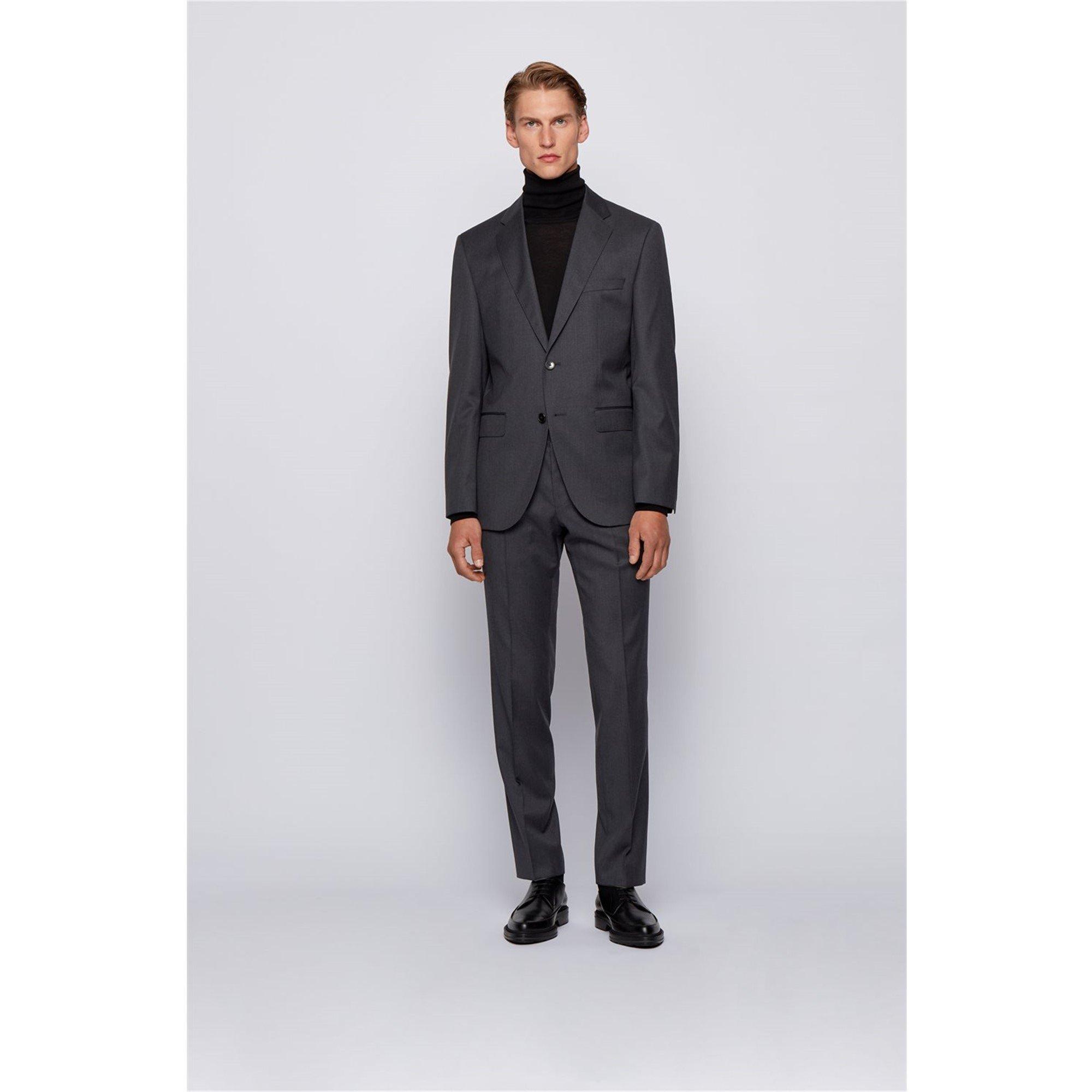 DGrey 021 - Boss - Men's Herringbone Twill Gibson Italian Wool Trousers - 5