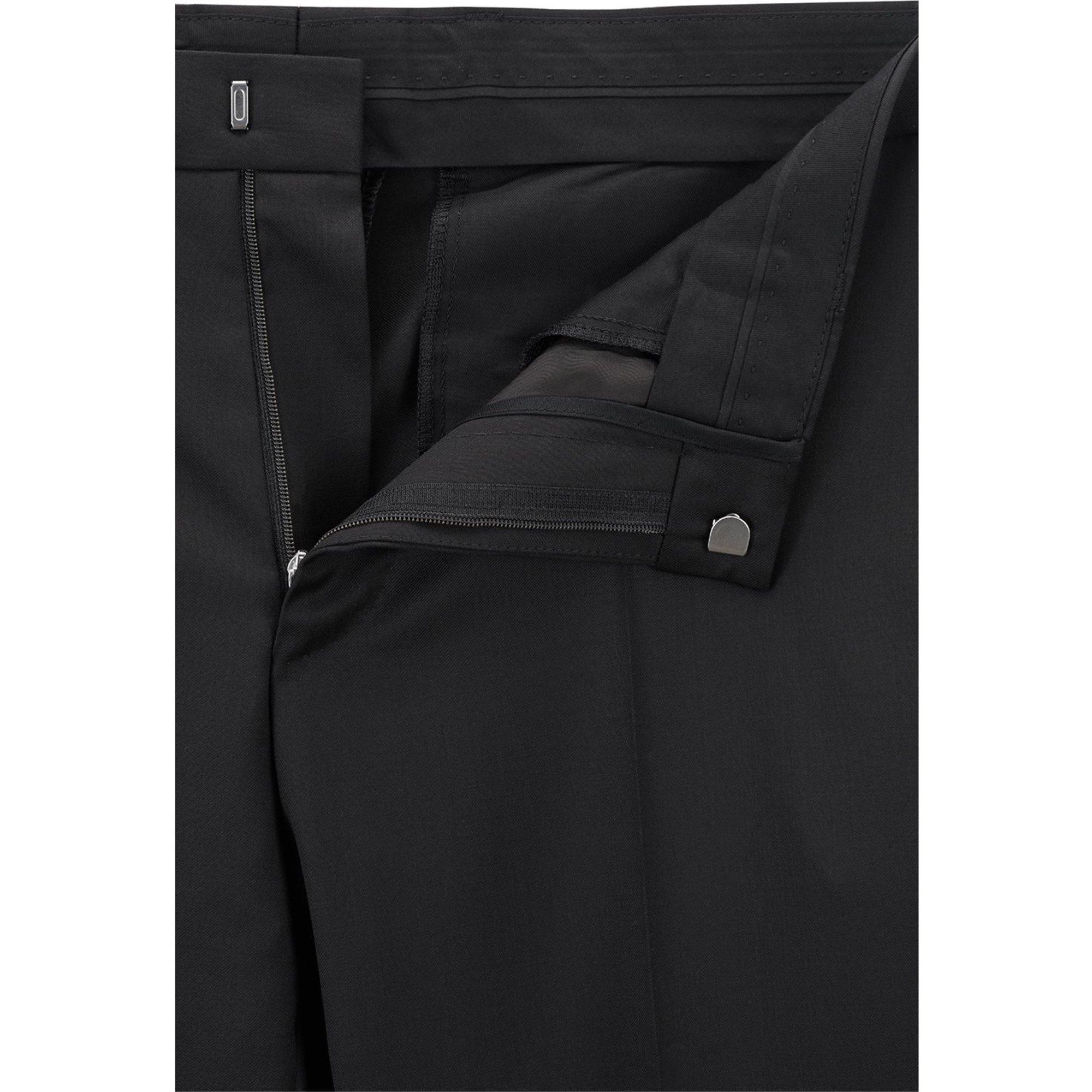 Black - Boss - Men's Herringbone Twill Gibson Italian Wool Trousers - 7