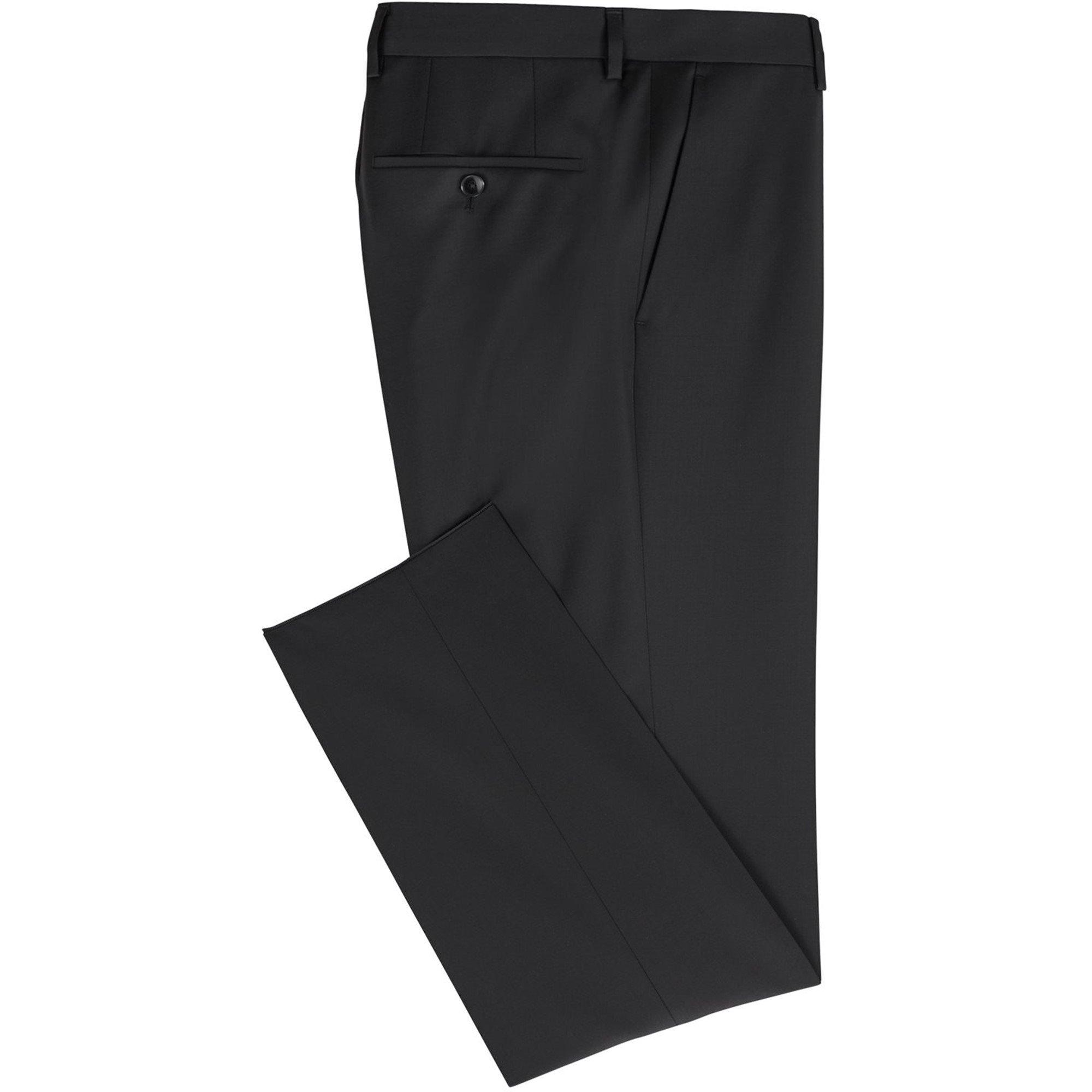 Black - Boss - Men's Herringbone Twill Gibson Italian Wool Trousers - 9