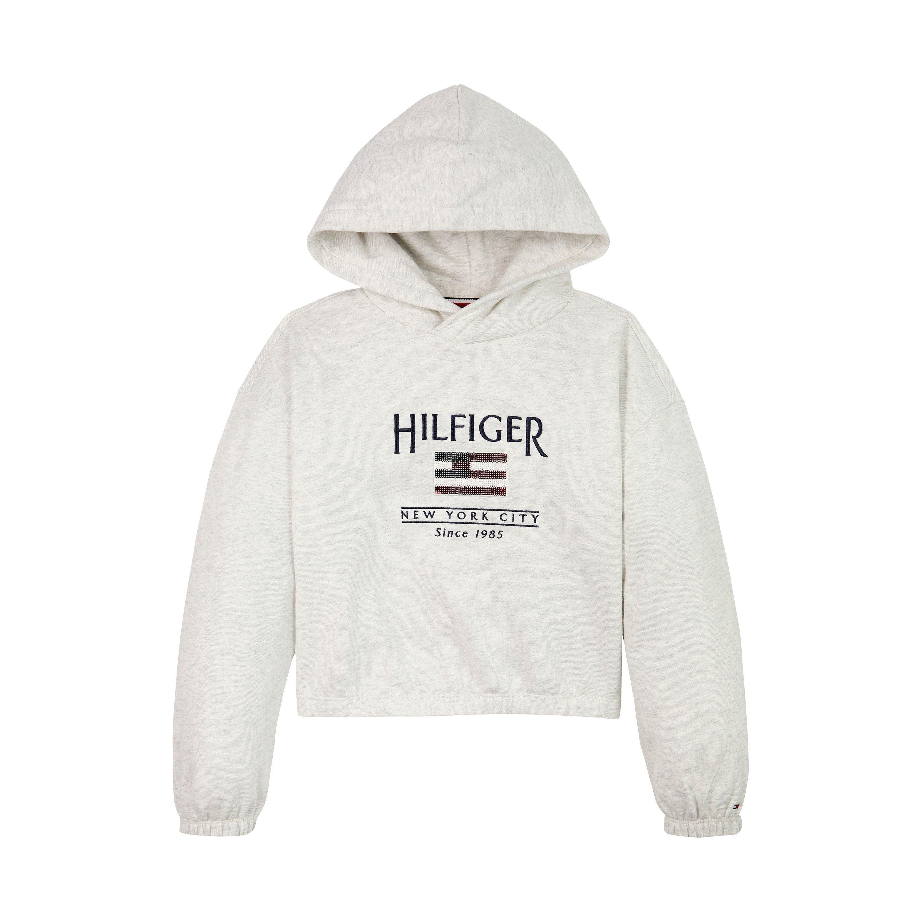 Wht Heather PMT - Tommy Hilfiger - Kids' Sequin Flag Hoodie - 4
