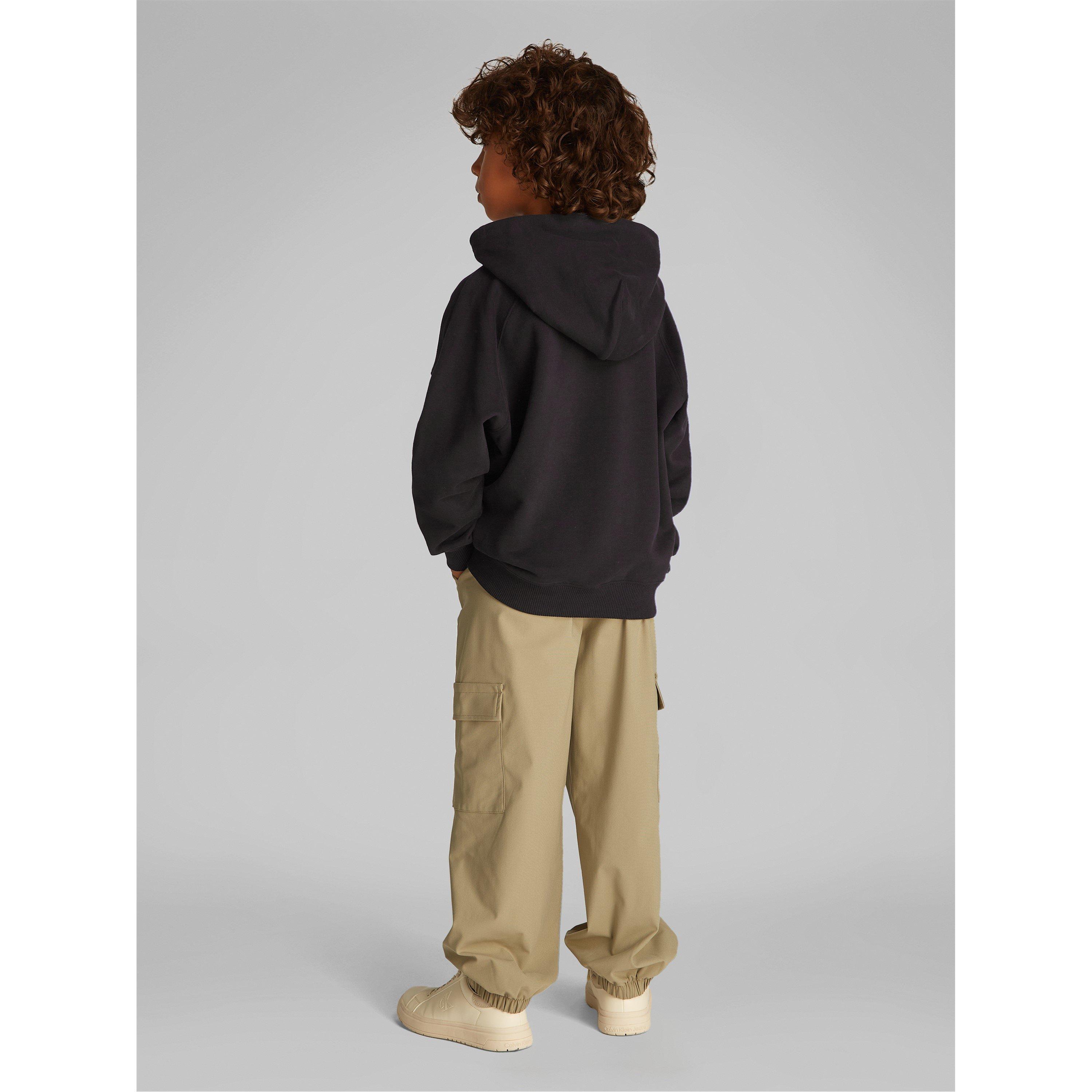 CK Black BEH - Calvin Klein Jeans - Kids' Ottoman Mono Applique Hoodie - 3