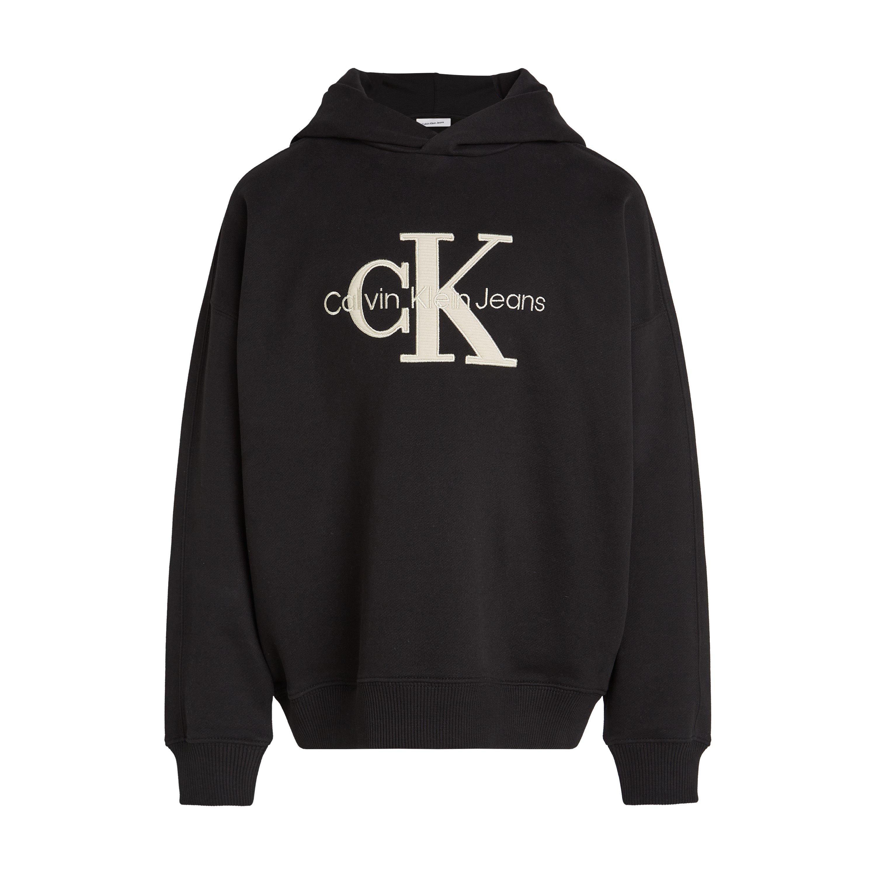 CK Black BEH - Calvin Klein Jeans - Kids' Ottoman Mono Applique Hoodie - 4