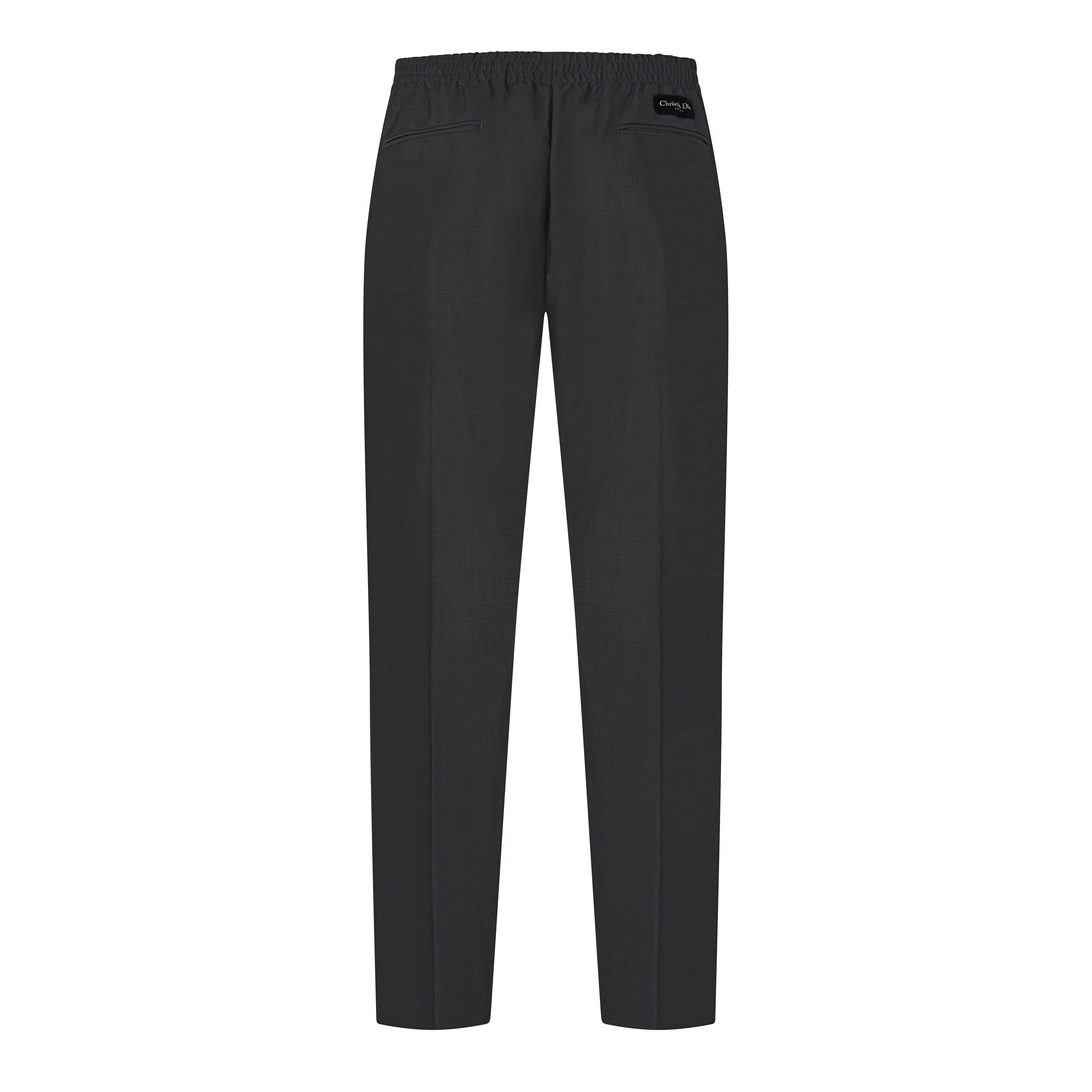 GREY - DIOR - Men's Elasticated-Waist Straight-Leg Trousers - 2