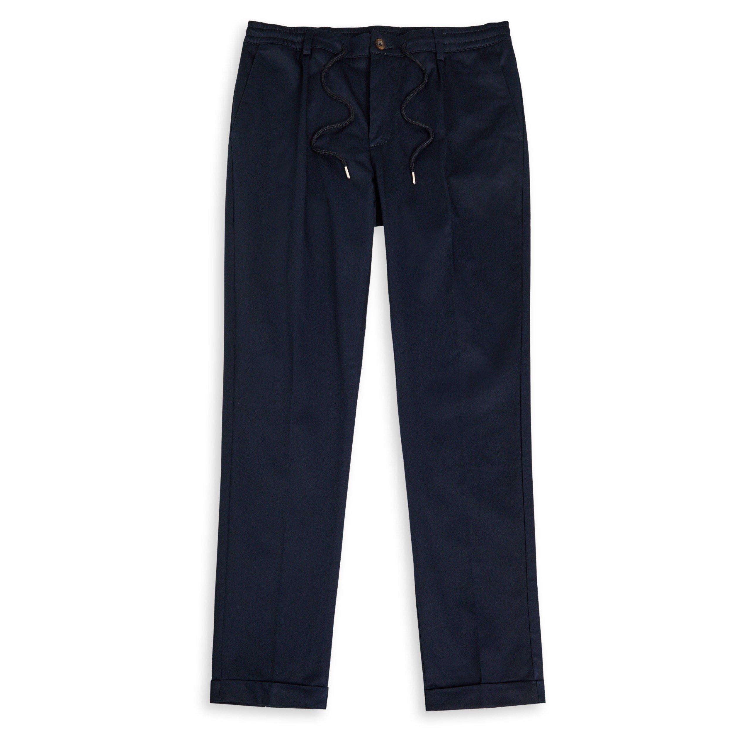NAVY - Aurelien - AUR ELAS WAIST MET TROUSERS