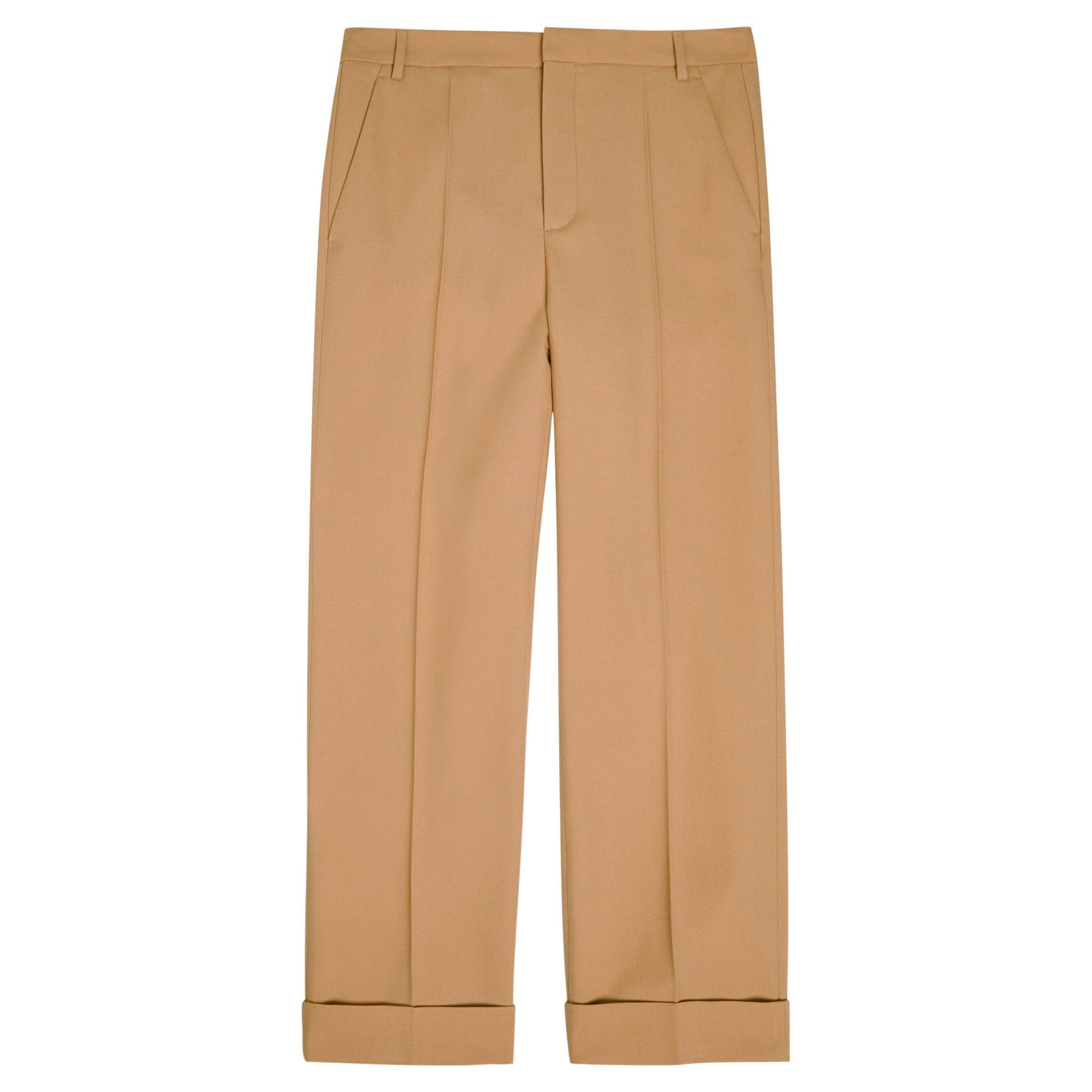 CAMEL - Valentino - VAL GARBADINE WOOL PANTS