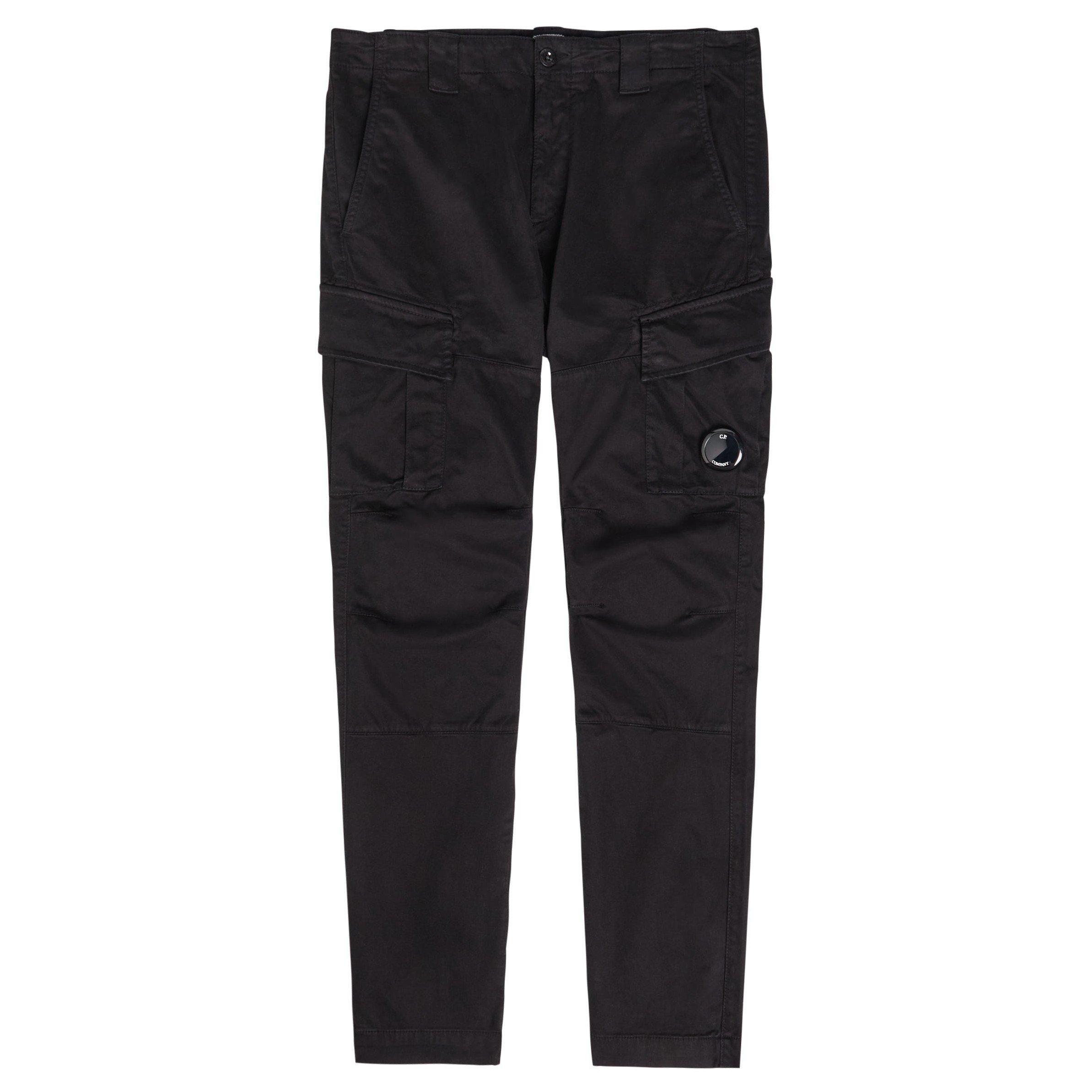 BLACK - CP Company - CP STRETCH SATIN CARGO PANT - 1