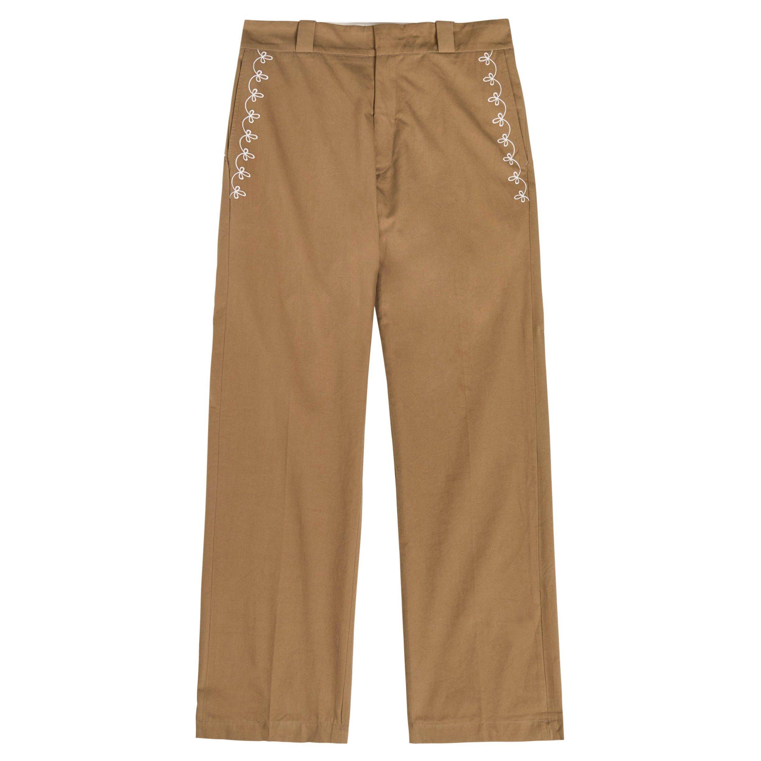 BROWN - Cherry LA - Men's Charro Twill Straight-Leg Trousers