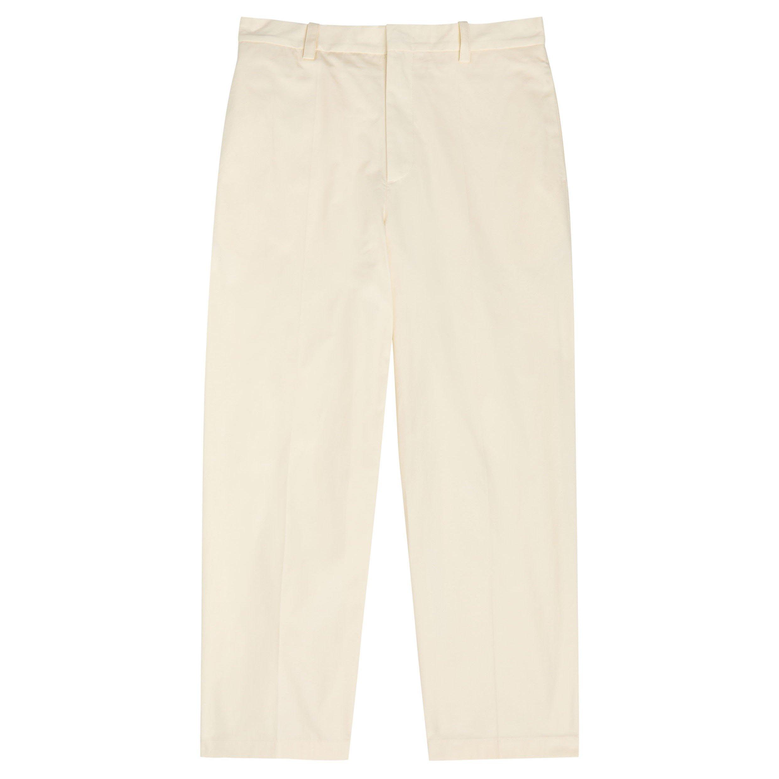 OFF WHITE - Jil Sander - Men's Wool-Blend Check Straight Trousers - 1