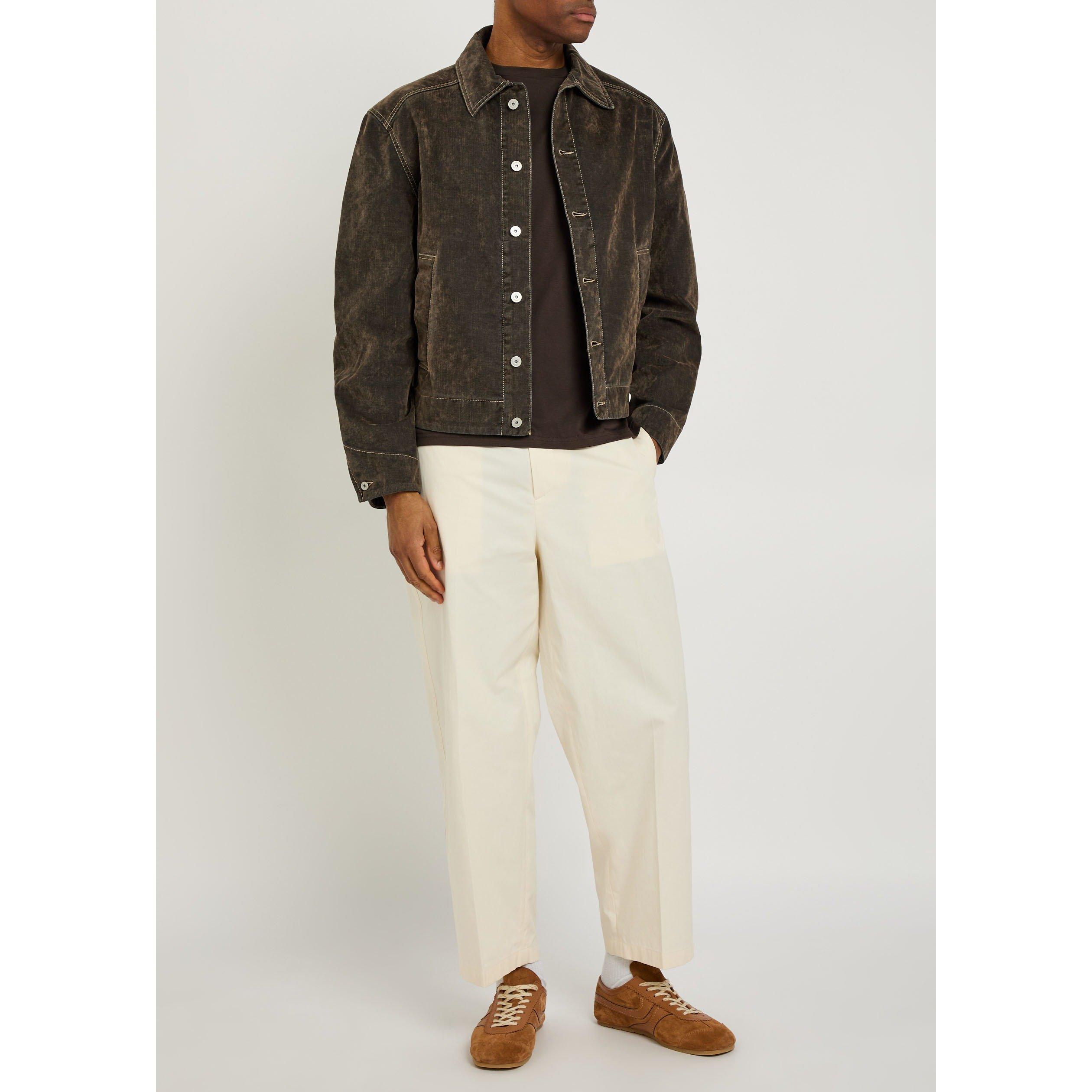 OFF WHITE - Jil Sander - Men's Wool-Blend Check Straight Trousers - 5