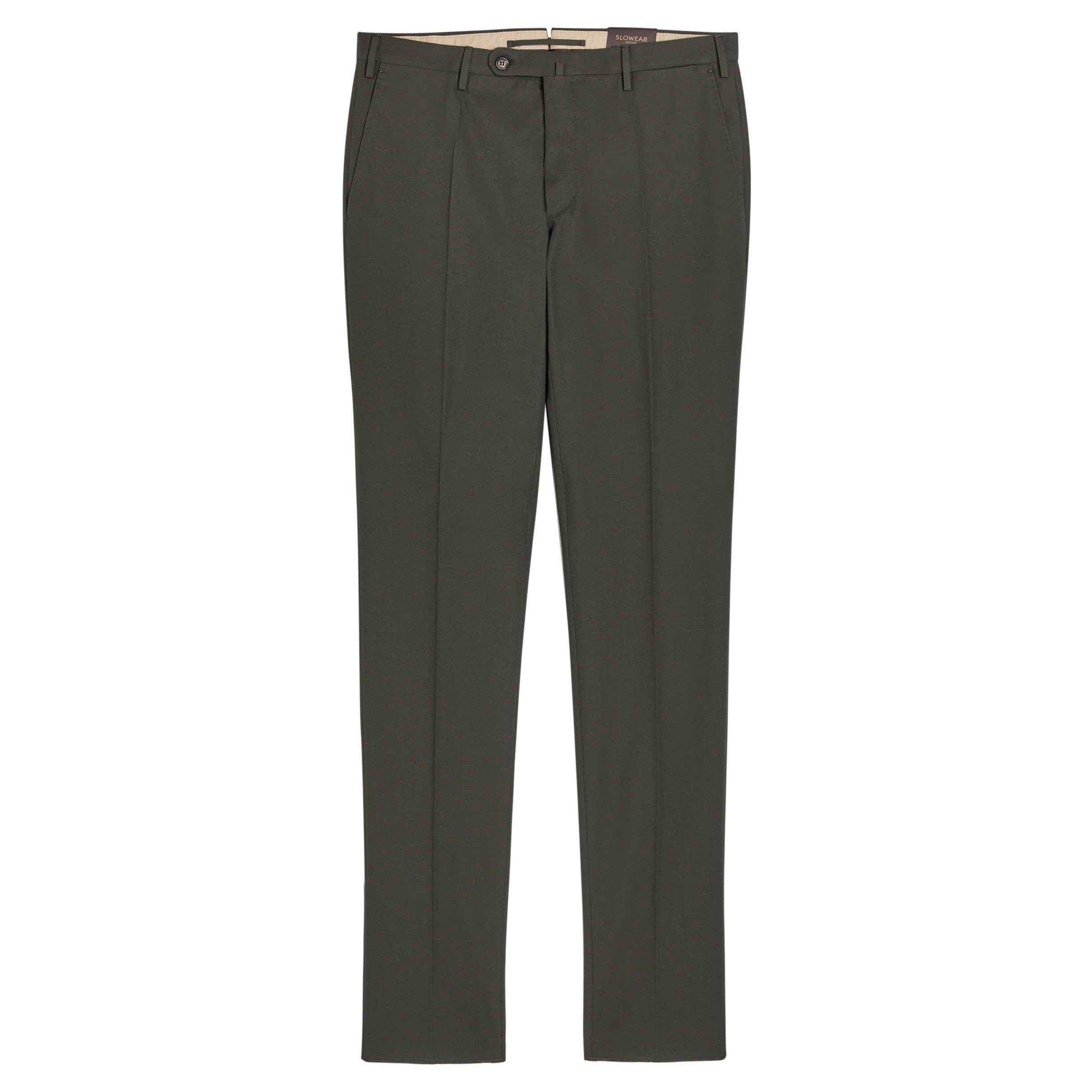DARK GREEN - Slowear Spa - SLO TRS SLM FIT CTTN CREP SET