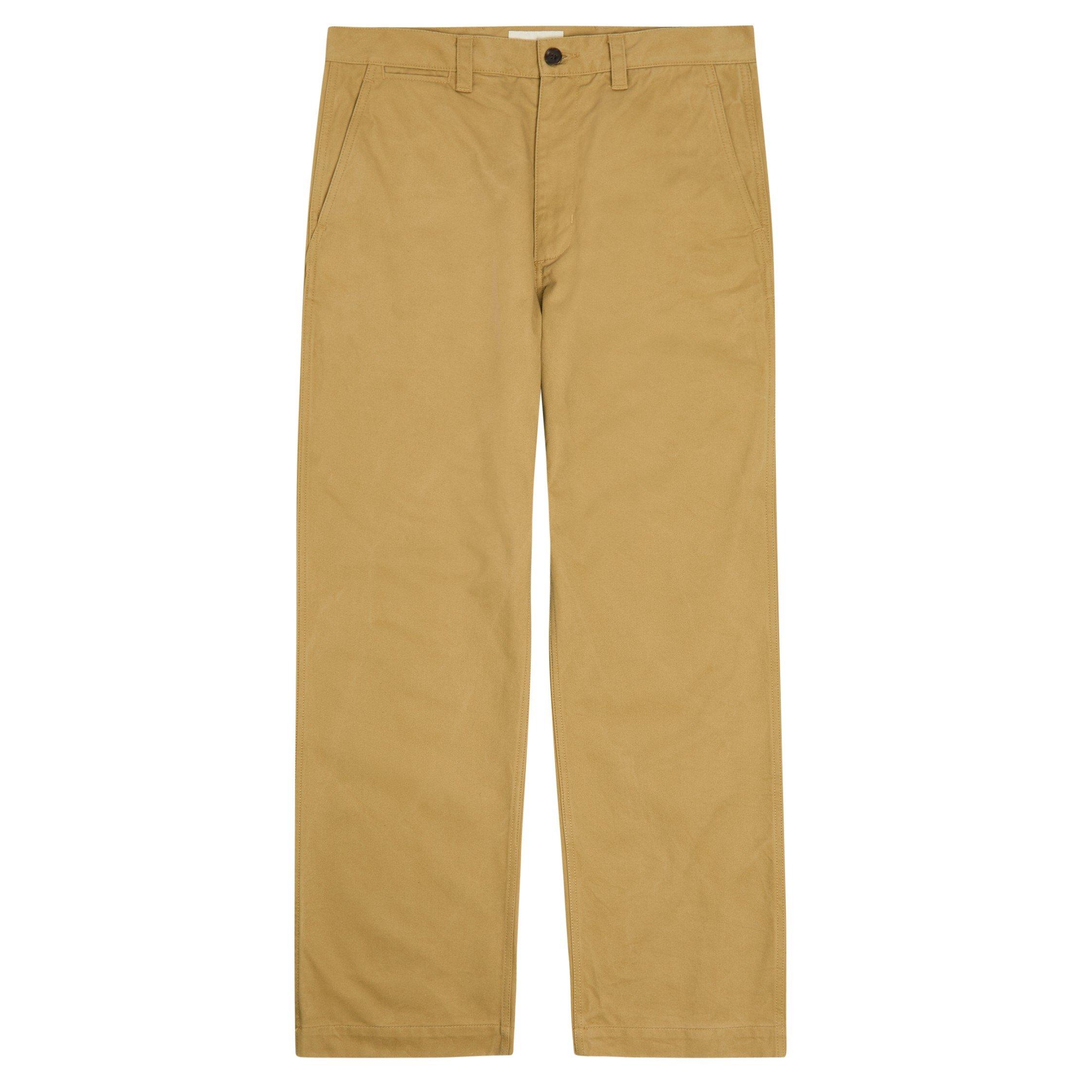 KHAKI - Vowels - Men's Work Cotton Straight Trousers