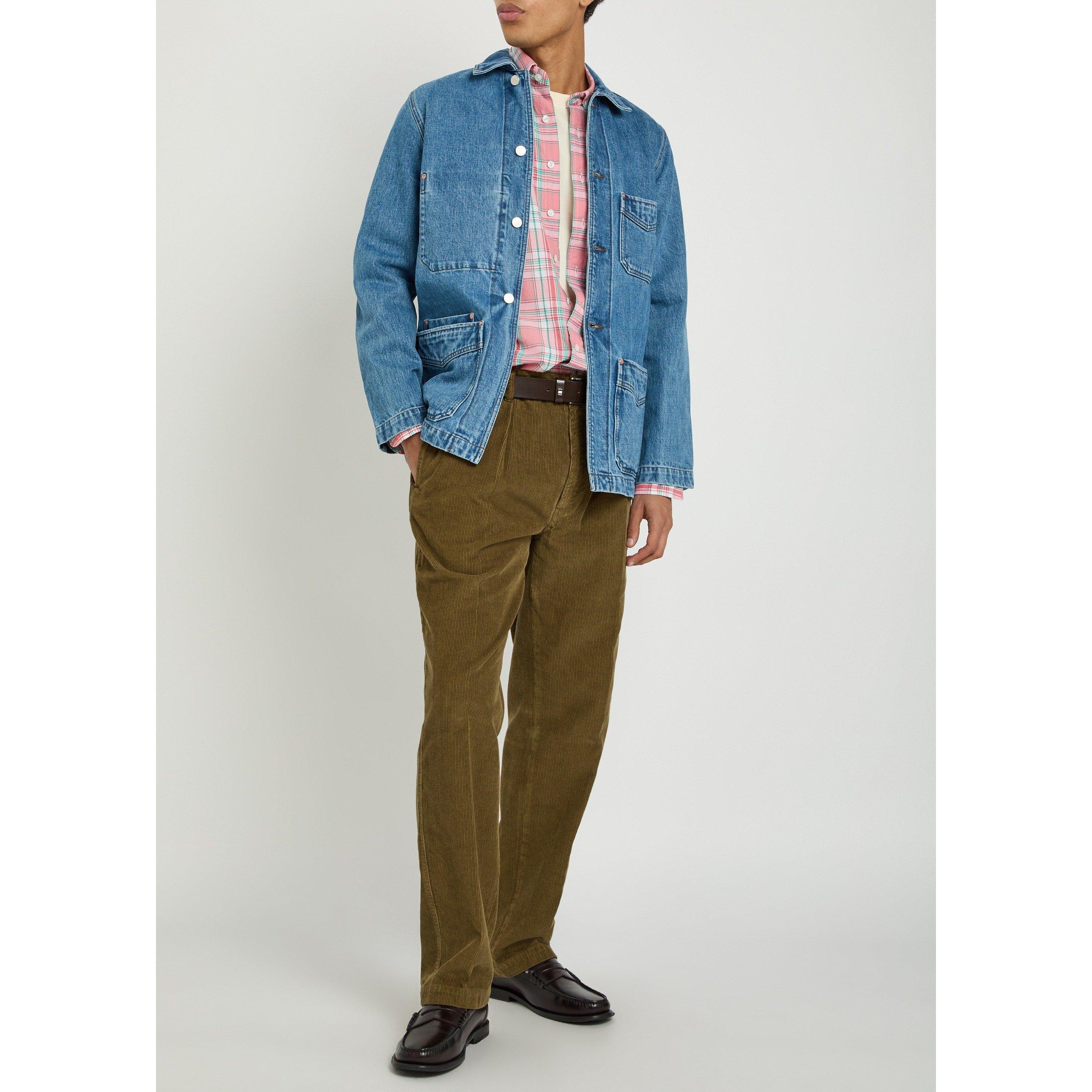 KHAKI - Drakes - Men's Field Cotton Corduroy Trousers - 5
