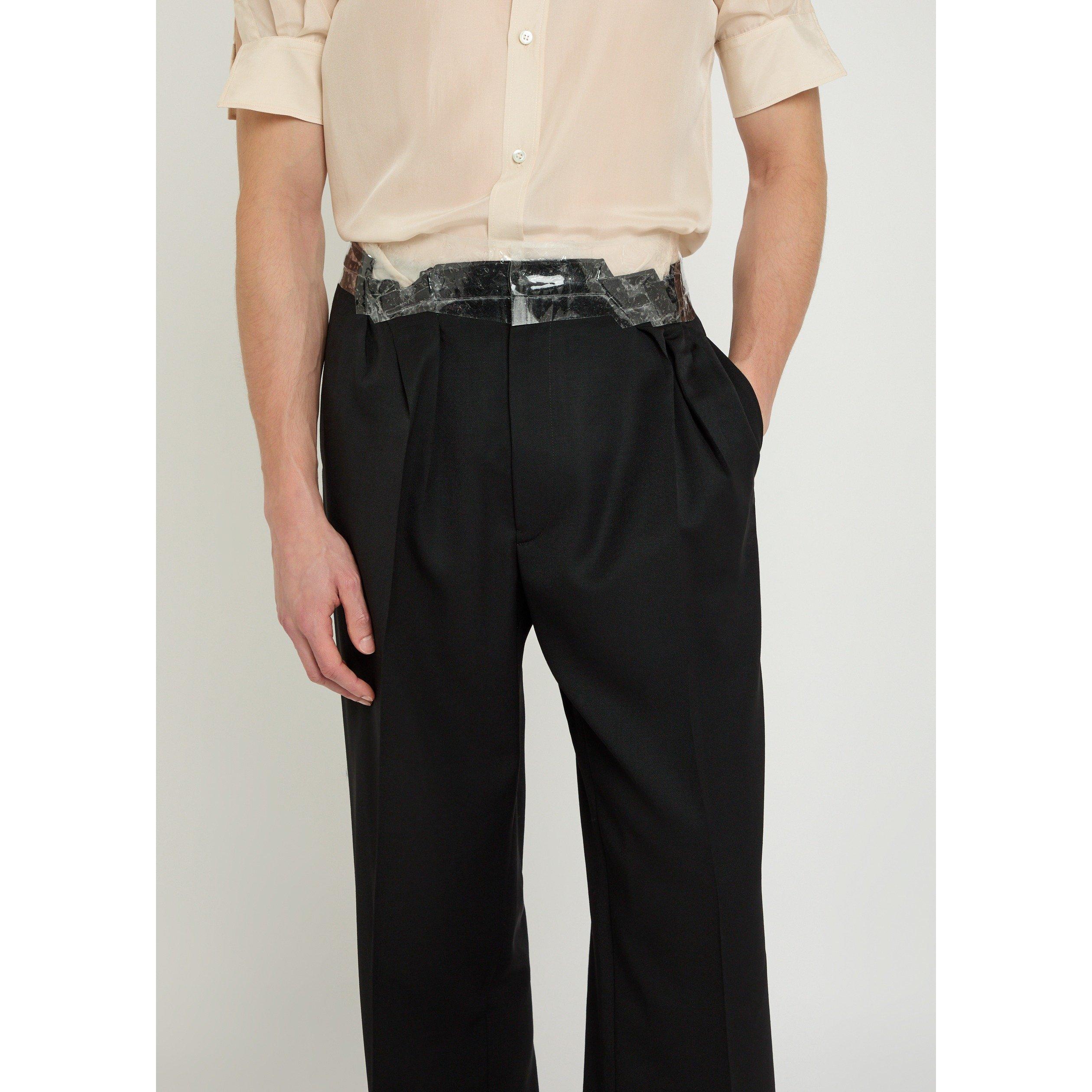 BLACK - Maison Margiela - MM LOOSE WOOL TROUSERS - 4