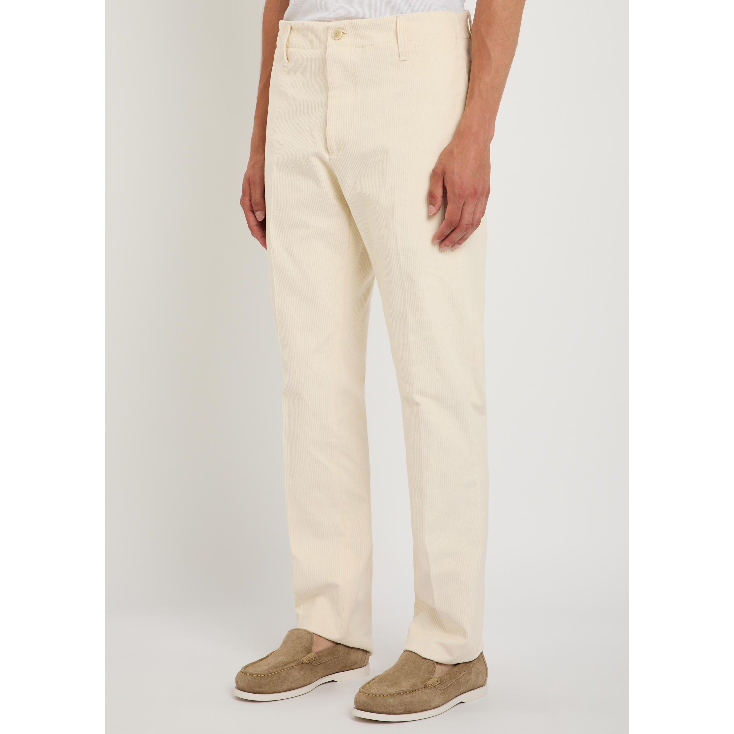 TAUPE - Lardini - Men's Straight Leg Corduroy Trousers - 2