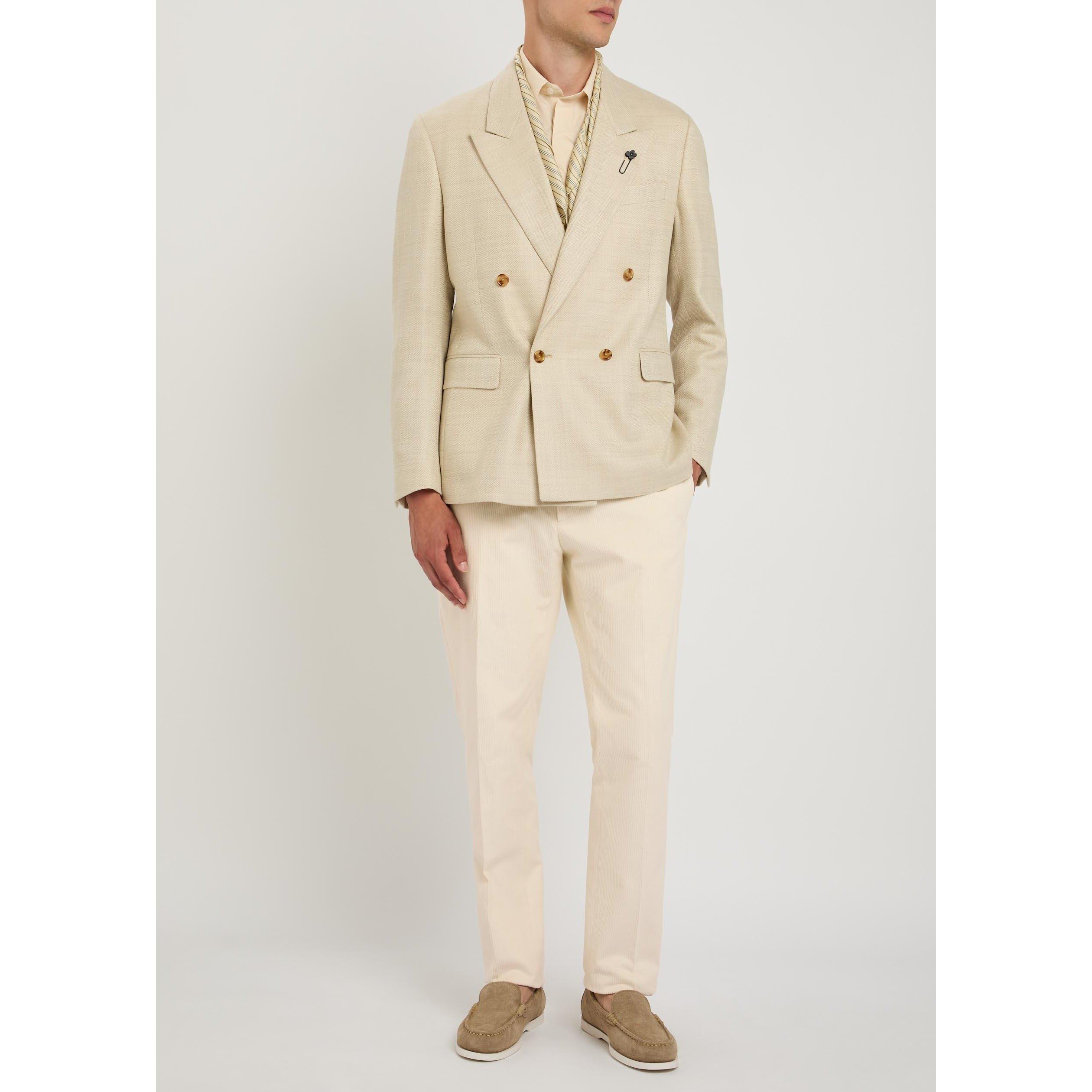 TAUPE - Lardini - Men's Straight Leg Corduroy Trousers - 5