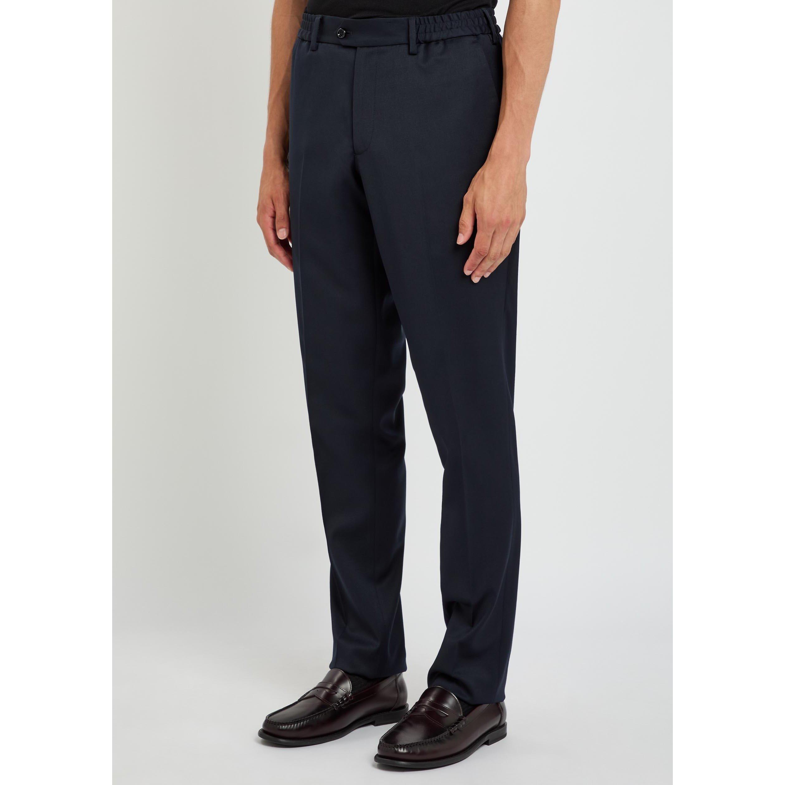 NAVY - Lardini - Men's Wool Straight-Leg Trousers - 2
