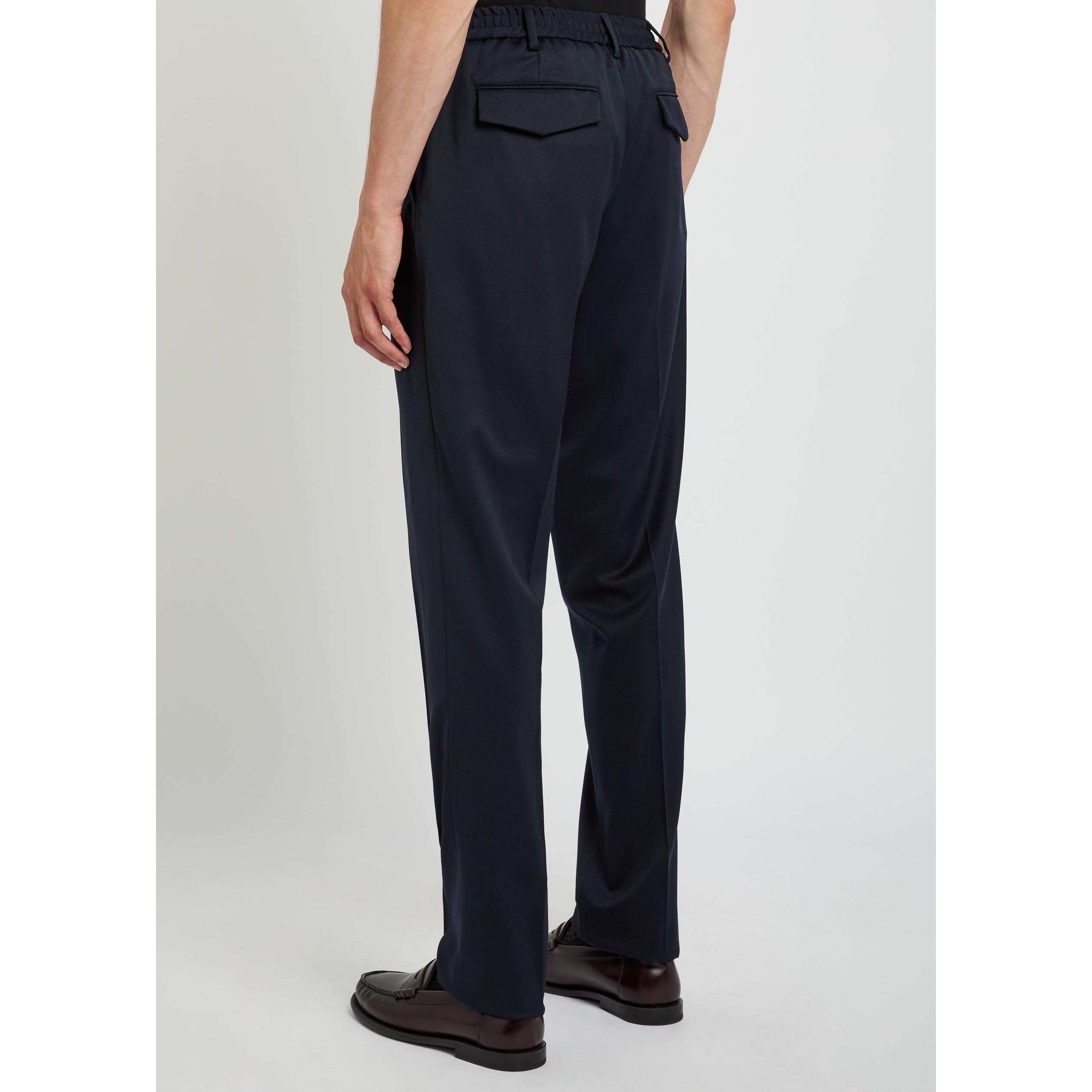 NAVY - Lardini - Men's Wool Straight-Leg Trousers - 3