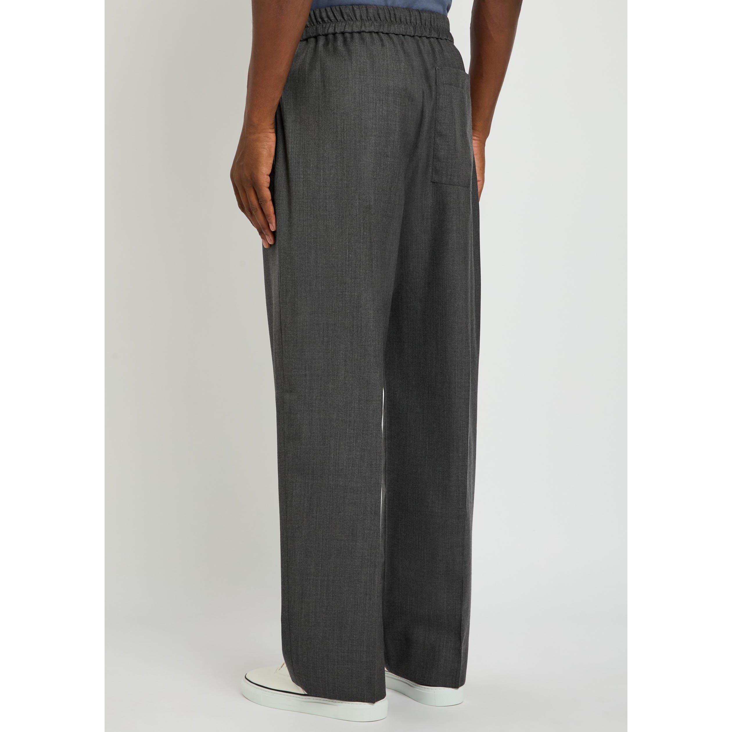 GREY - Officine Generale - Men's Nilson Wool Straight Leg Trousers - 3