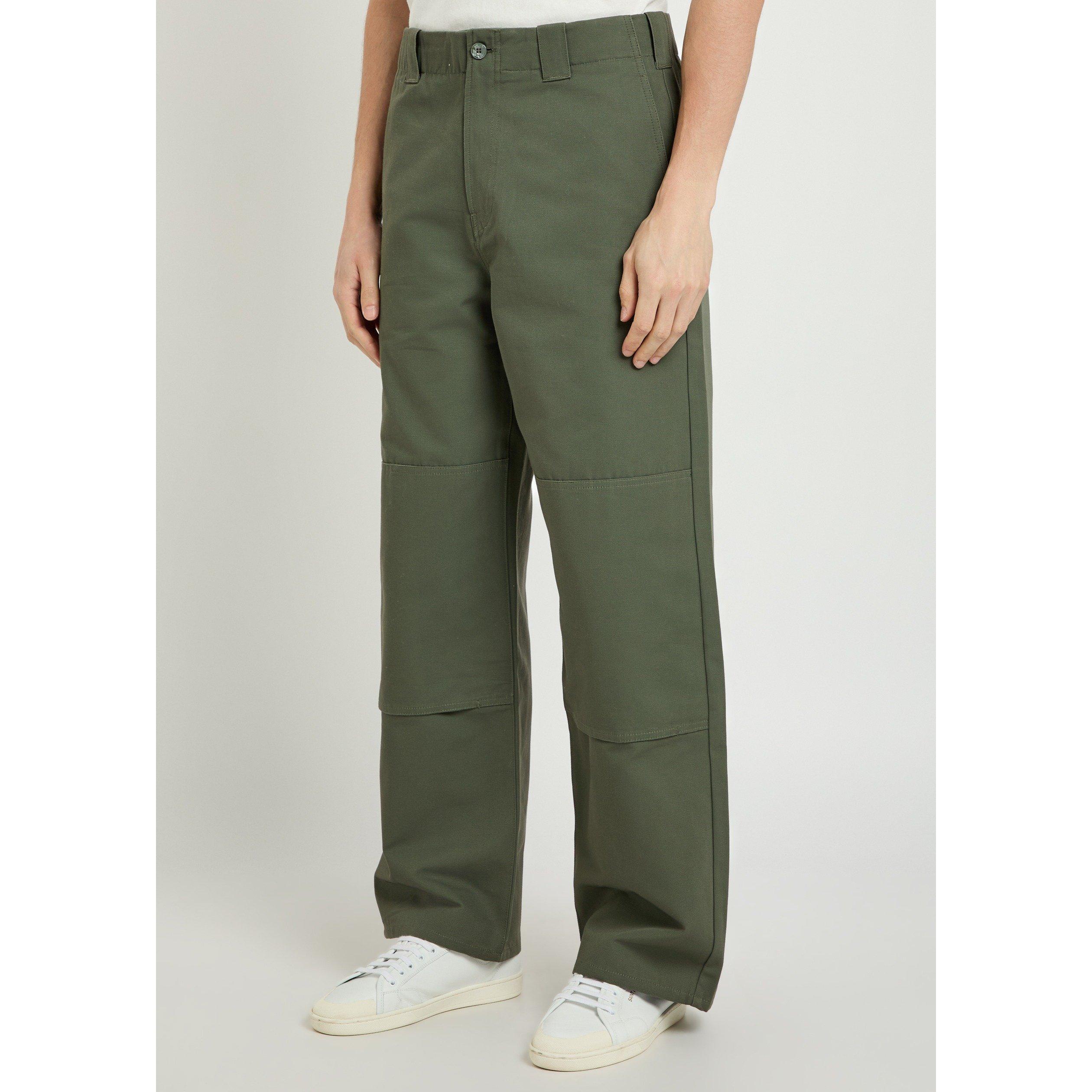 KHAKI - Kenzo - Men's Double Knee Cotton Relaxed-Fit Chinos - 2