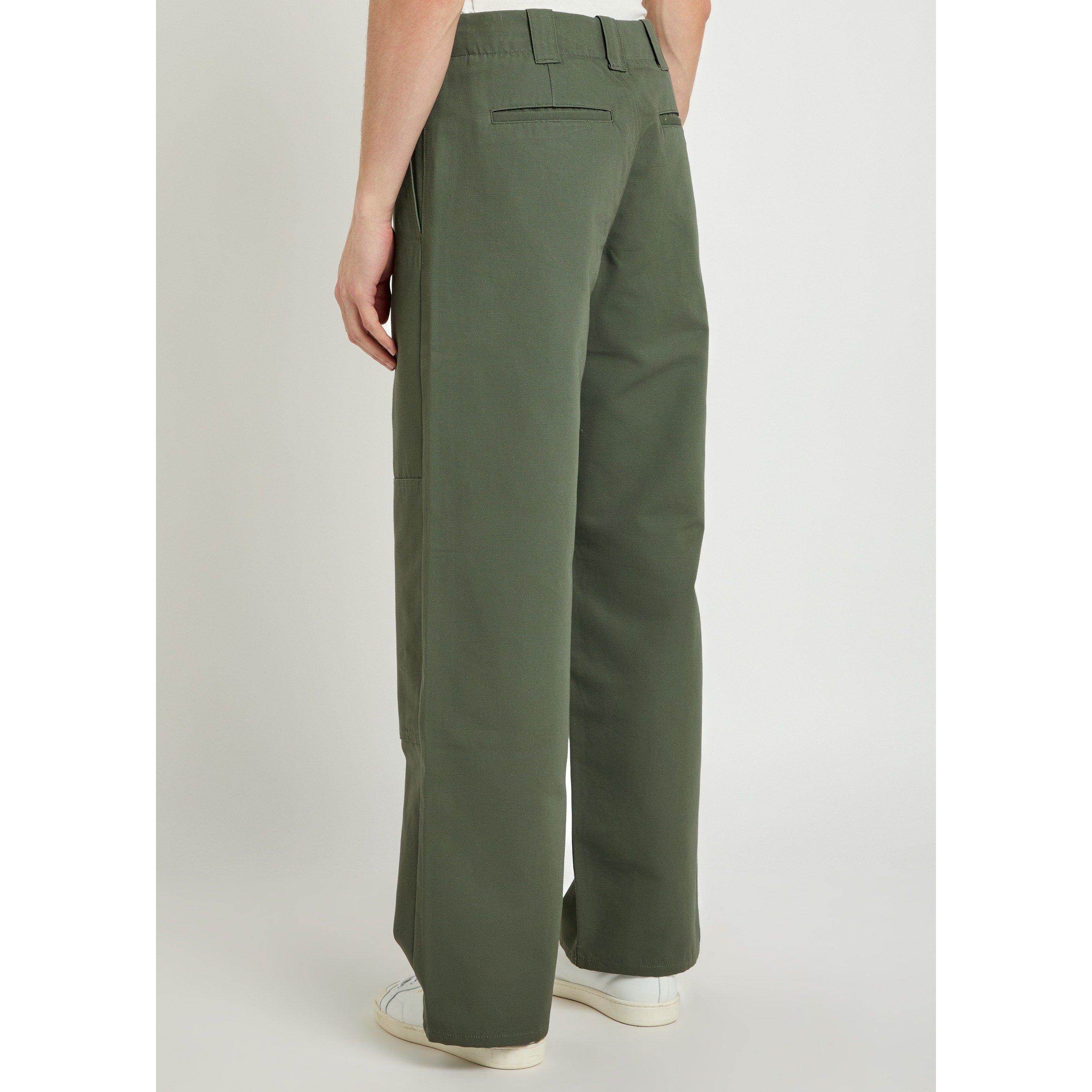 KHAKI - Kenzo - Men's Double Knee Cotton Relaxed-Fit Chinos - 3