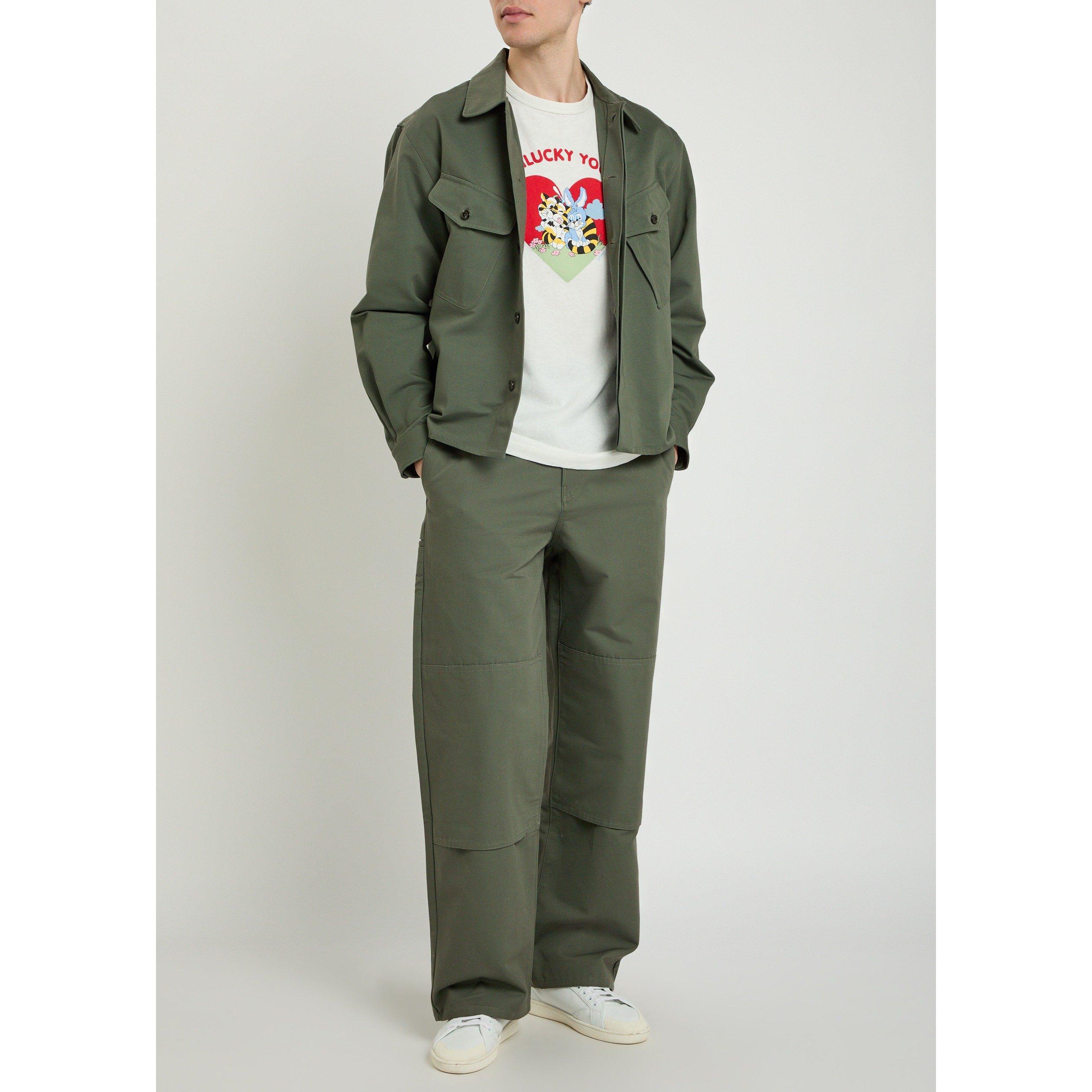 KHAKI - Kenzo - Men's Double Knee Cotton Relaxed-Fit Chinos - 5