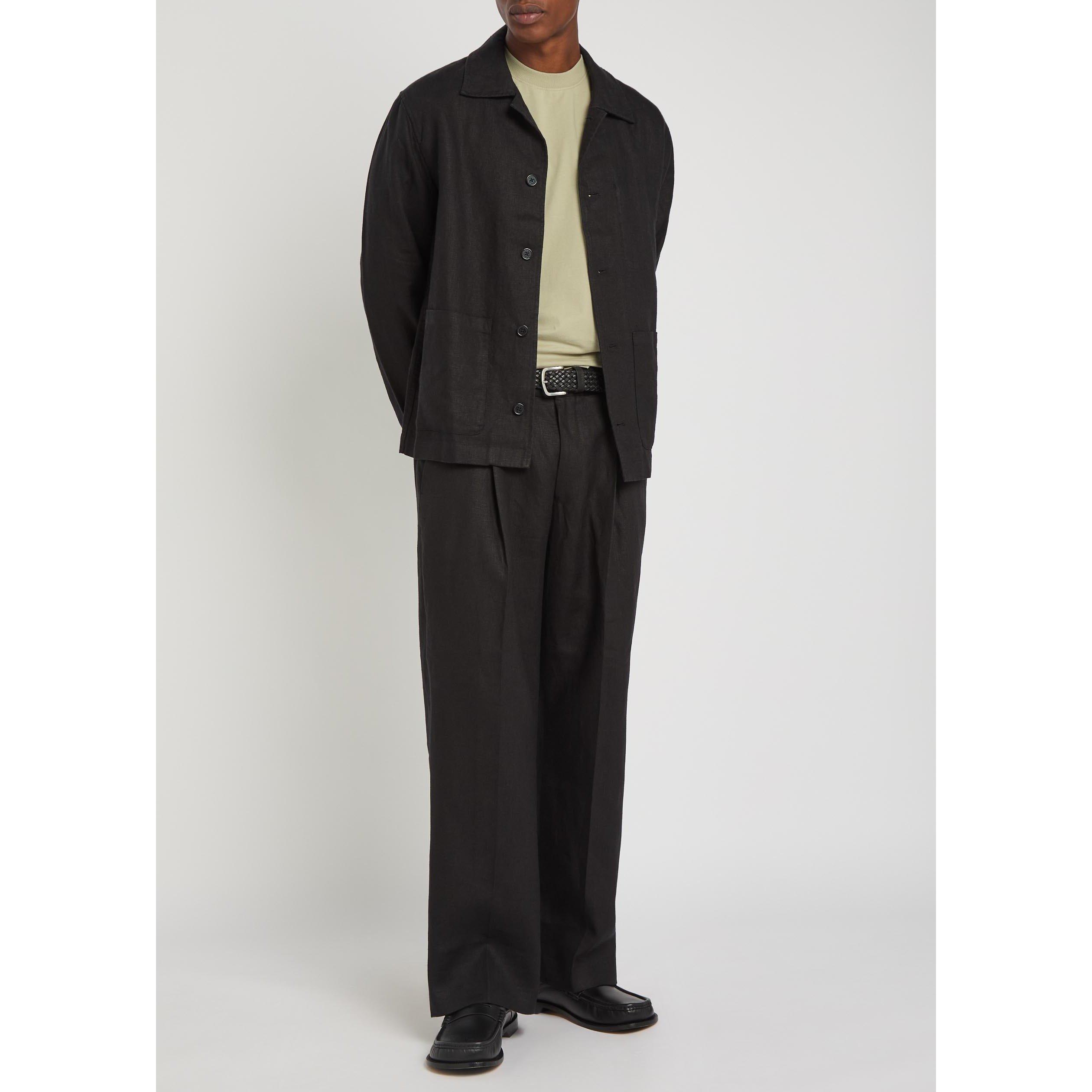 BLACK - NN07 - Men's Kay Linen Double Pleat Relaxed-Fit Straight Leg Trousers - 5
