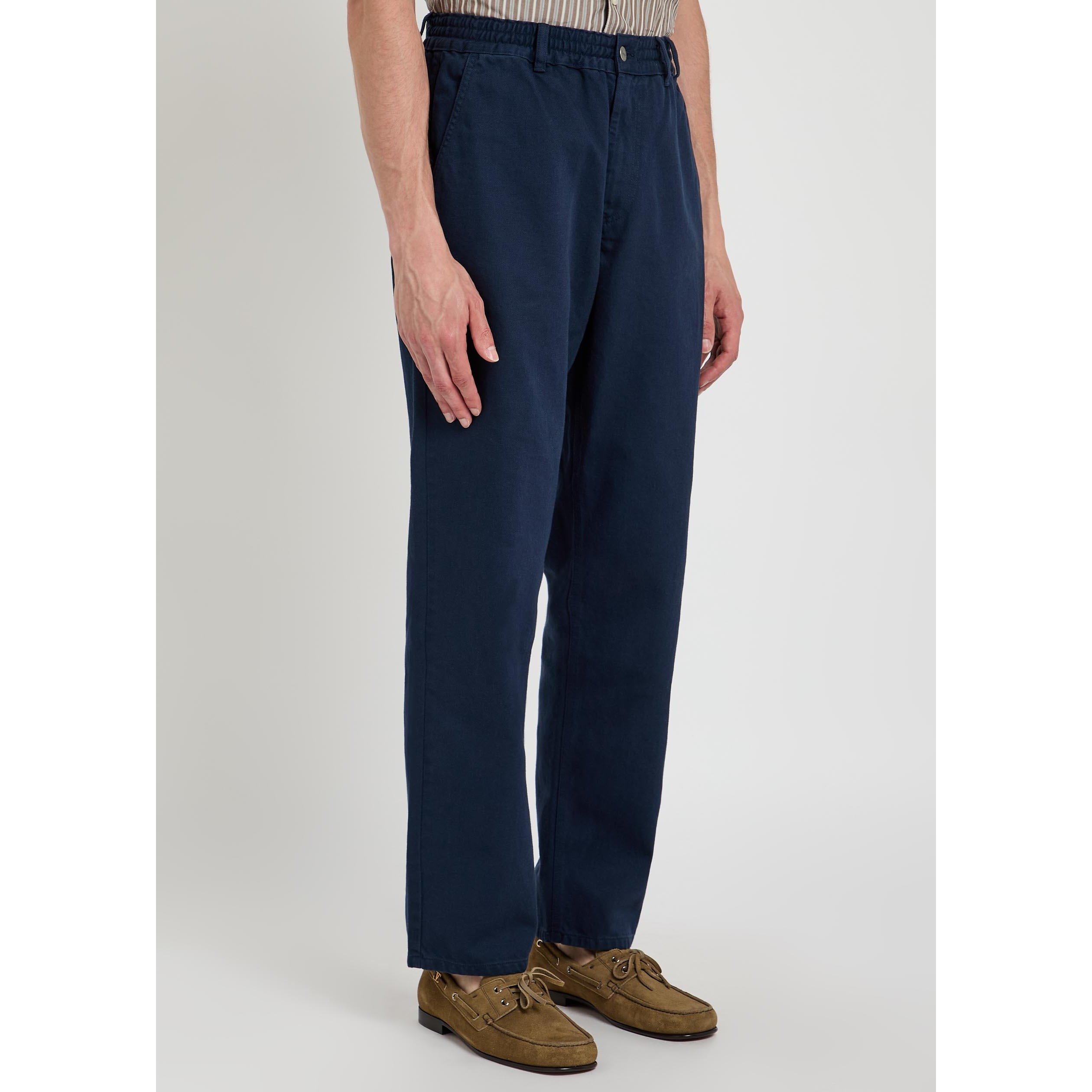NAVY - Foret - Men's Cotton Straight Leg Trousers - 2