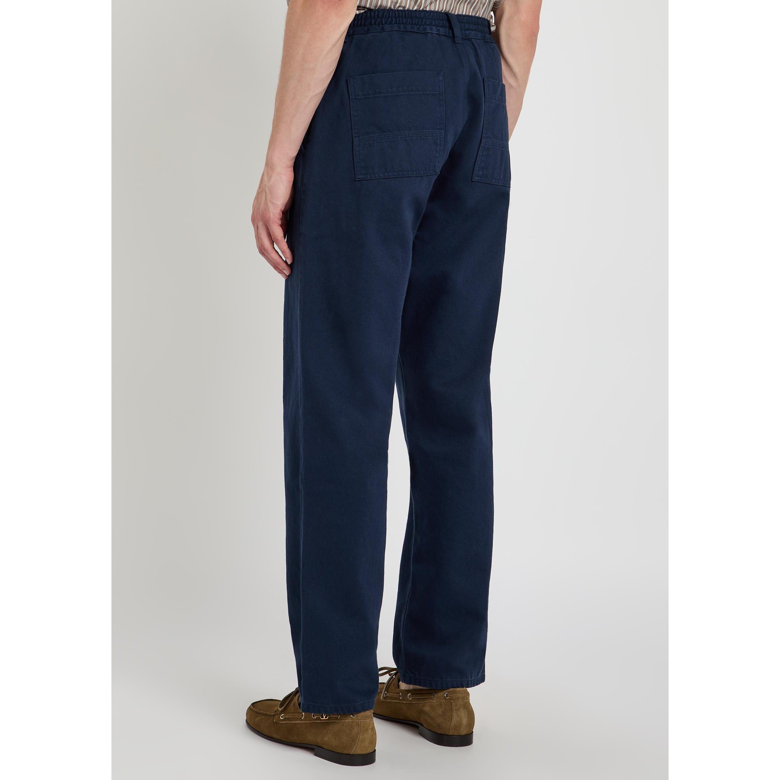 NAVY - Foret - Men's Cotton Straight Leg Trousers - 3