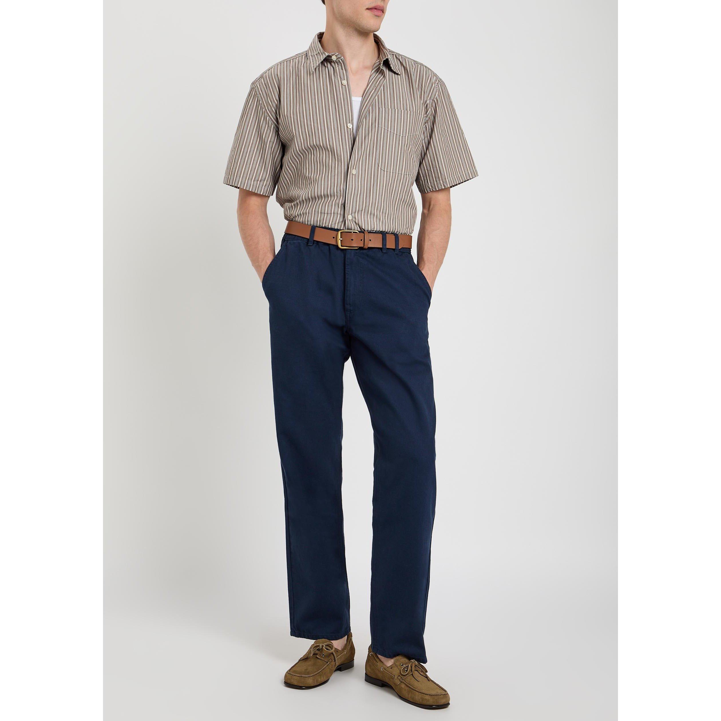 NAVY - Foret - Men's Cotton Straight Leg Trousers - 5