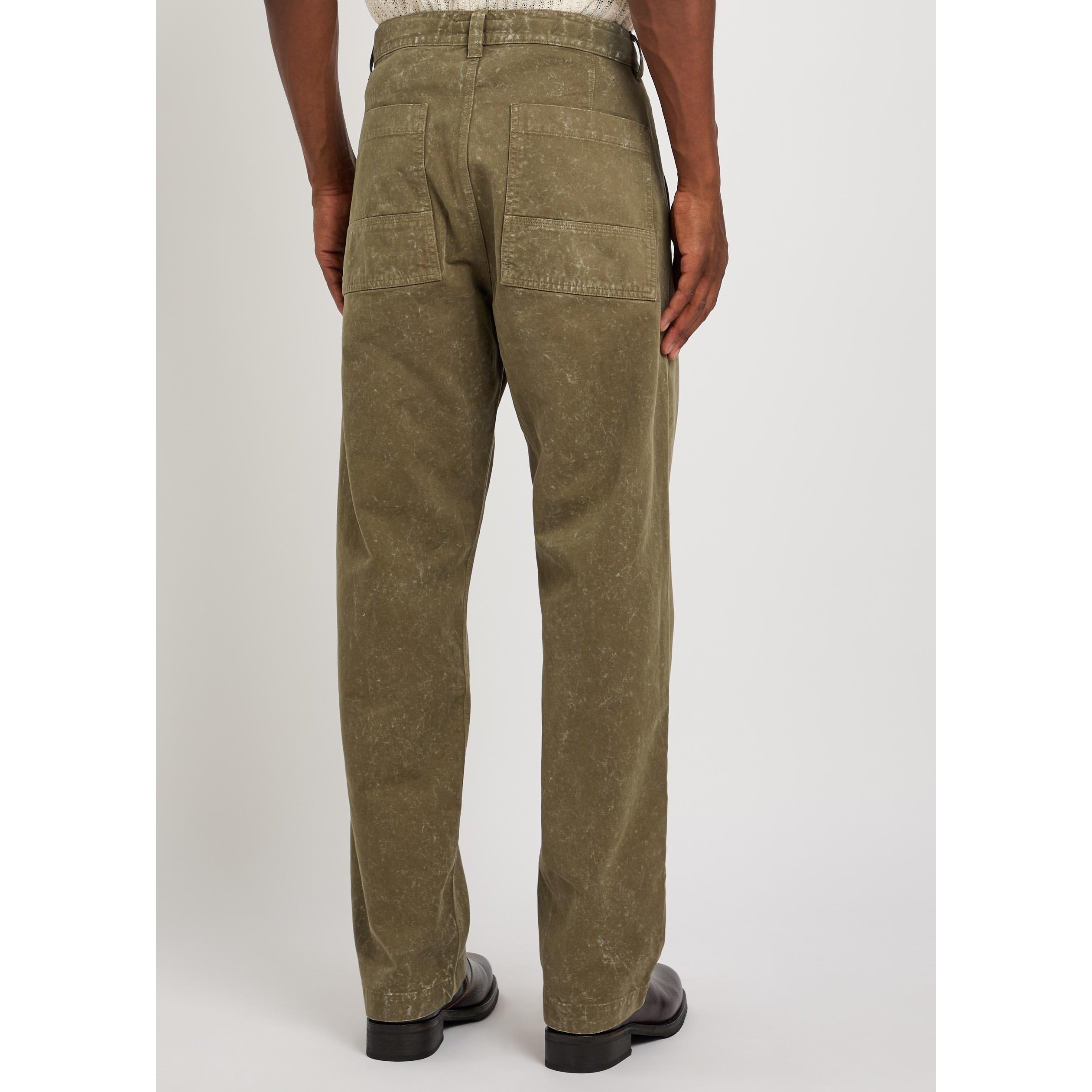 OLIVE - Foret - Men's Searcher Cotton Straight-Leg Trousers - 3