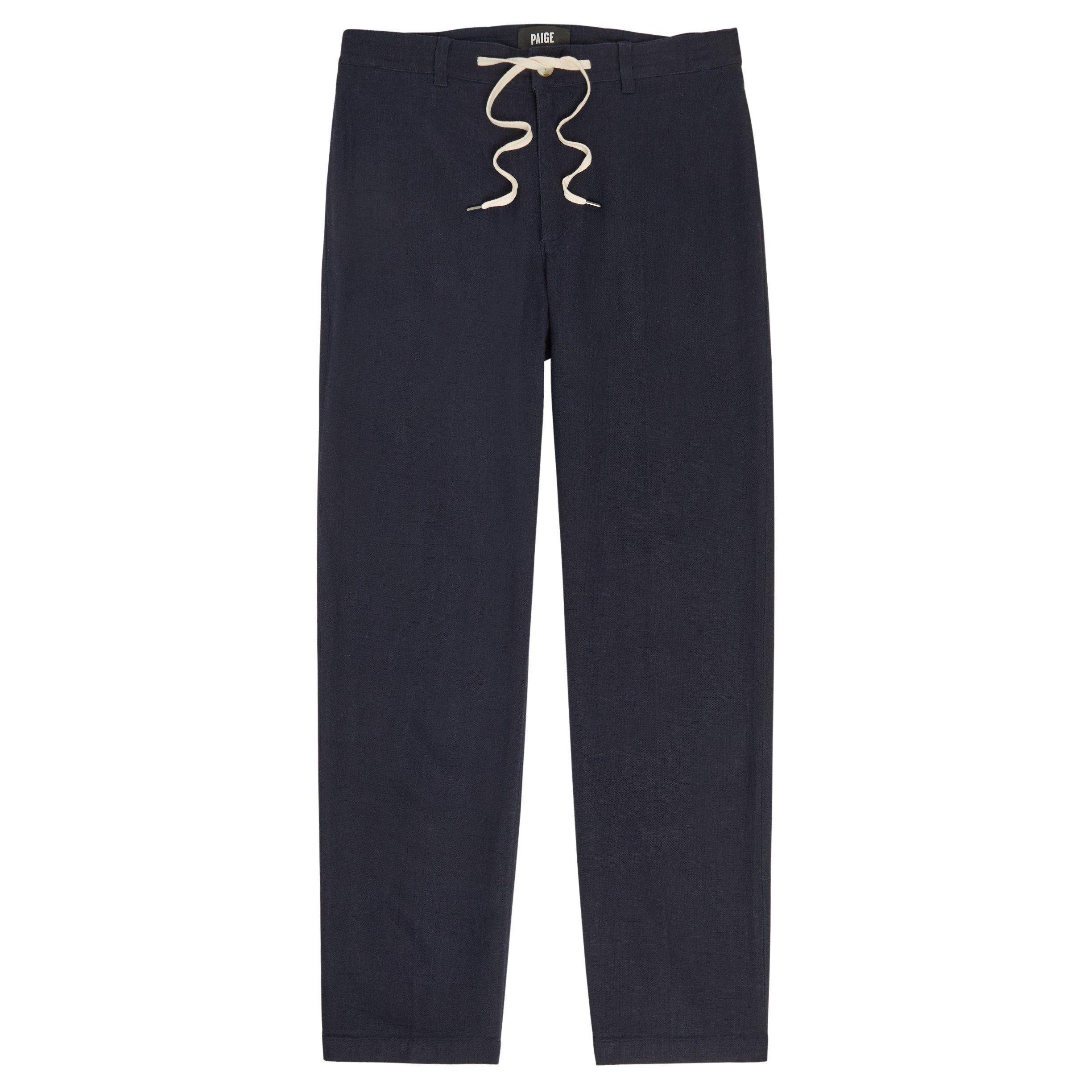 NAVY - Paige - Men's Tiano Linen Straight-Leg Trousers - 1