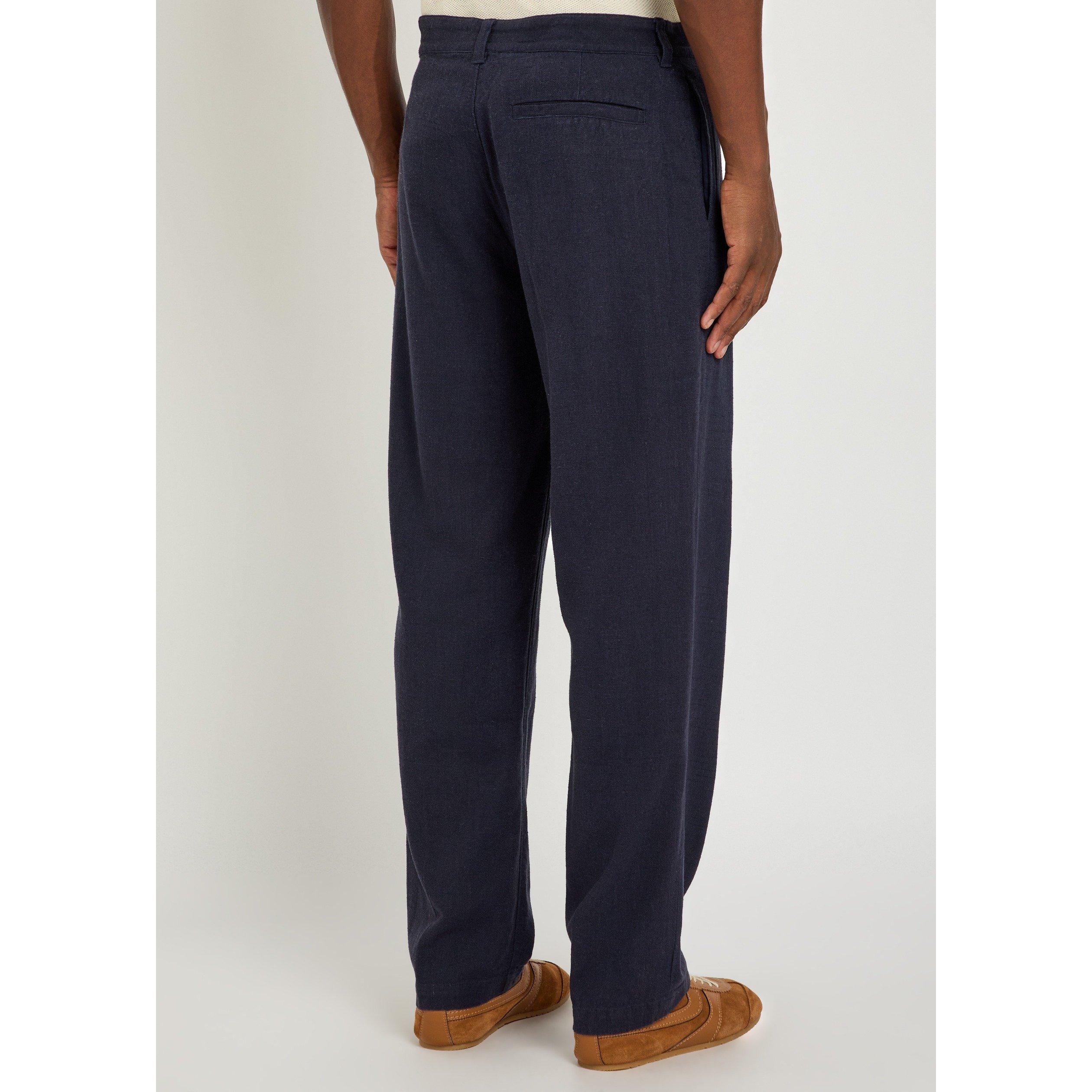 NAVY - Paige - Men's Tiano Linen Straight-Leg Trousers - 3