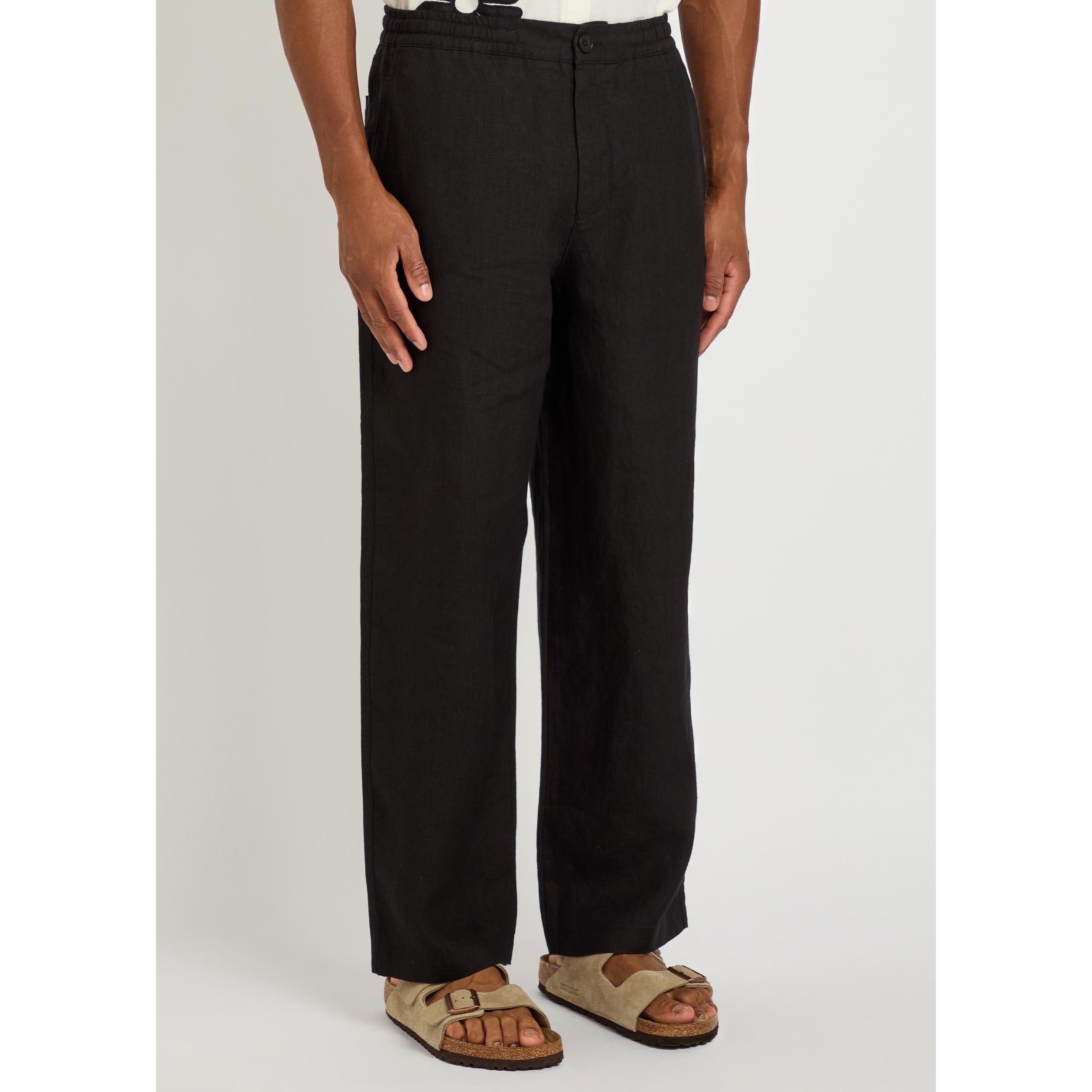 Wax London | Men's Glencoe Linen Relaxed-Fit Straight Leg Trousers