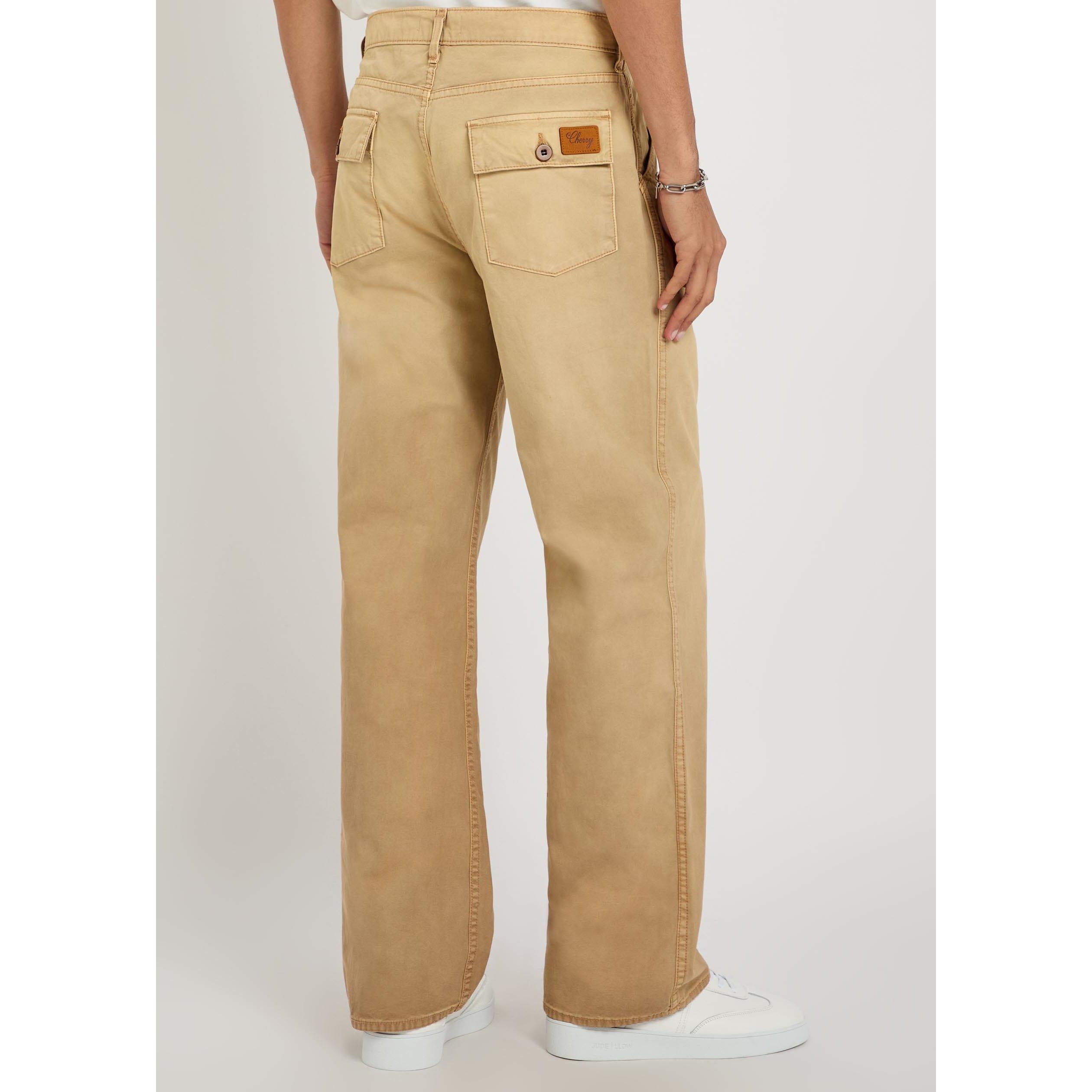 TAN - Cherry LA - Men's Western Cotton Relaxed-Fit Chinos - 3