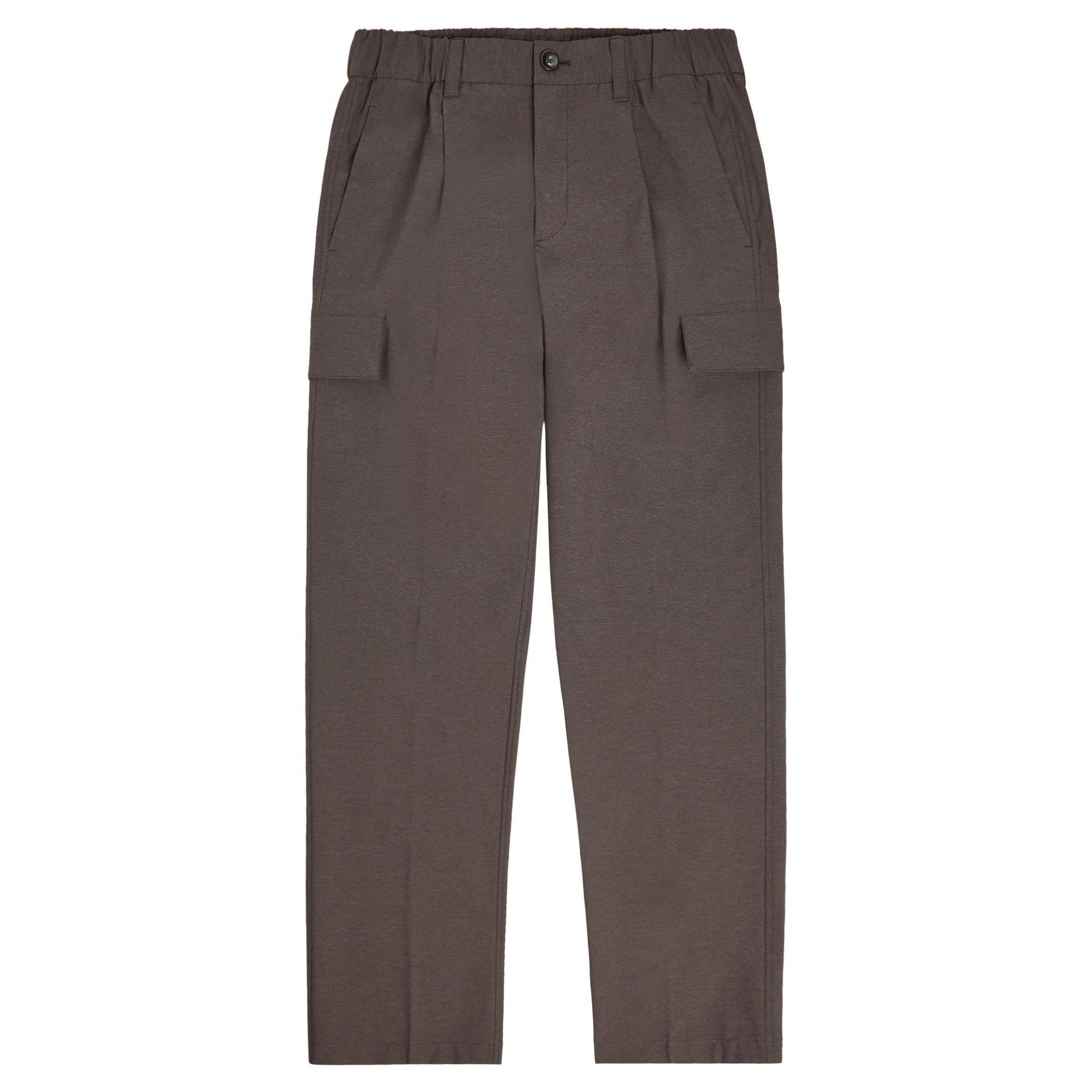 DARK BROWN - Herno - Men's Tapered-Fit Cargo Trousers - 1