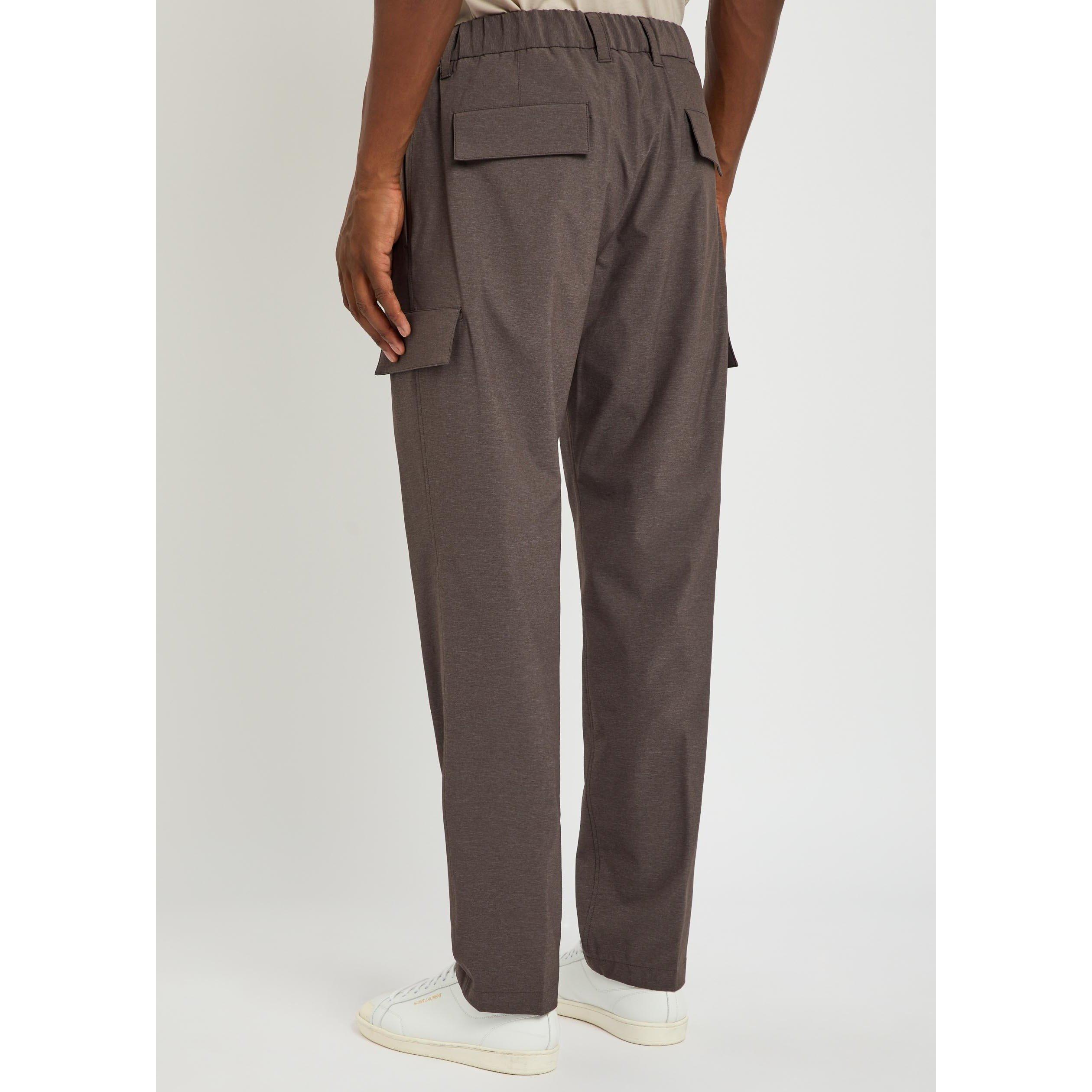 DARK BROWN - Herno - Men's Tapered-Fit Cargo Trousers - 3
