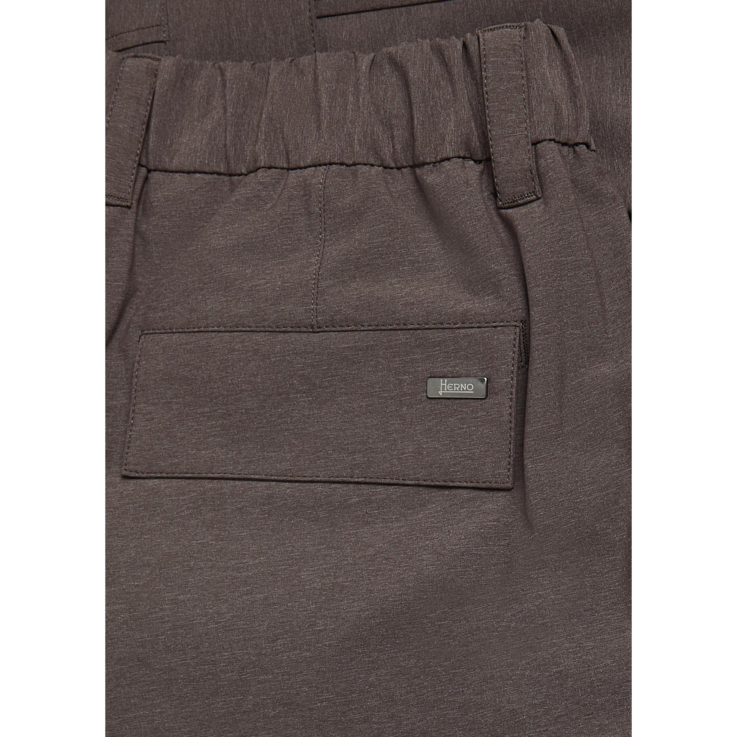 DARK BROWN - Herno - Men's Tapered-Fit Cargo Trousers - 4