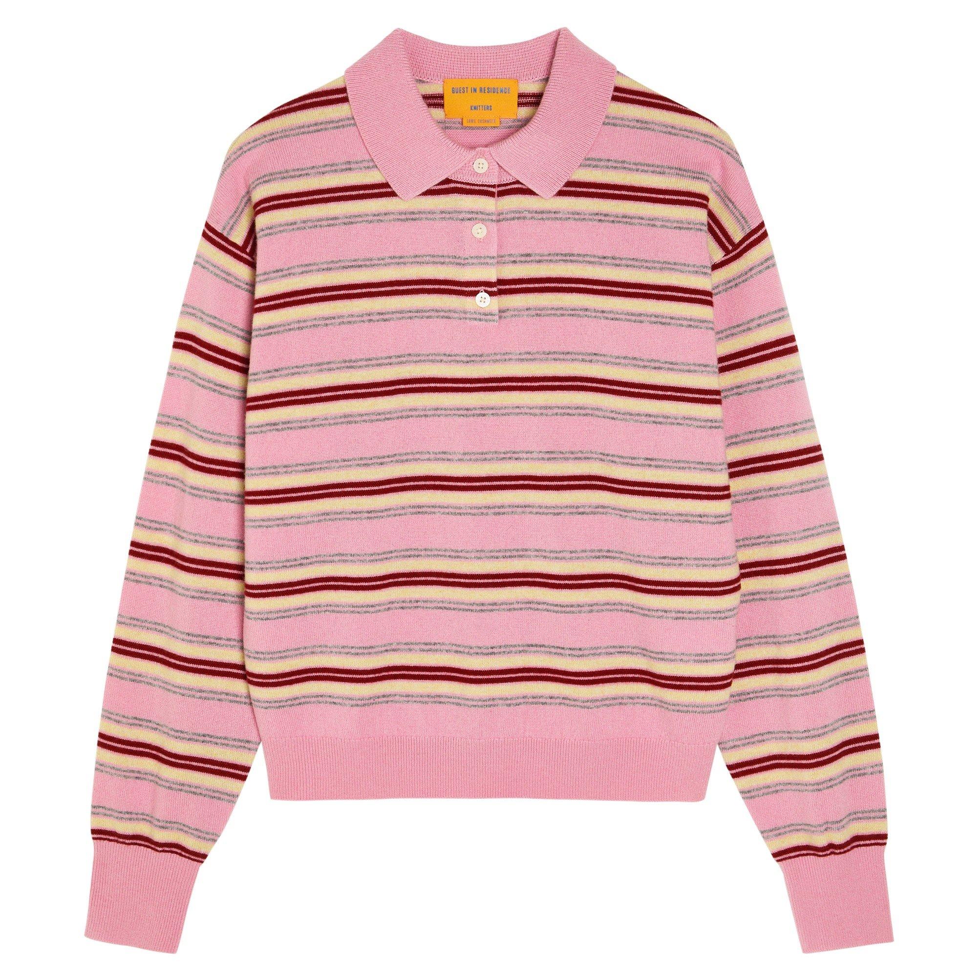 PINK - Guest in Residence - COLLEGIATE STRIPE POLO