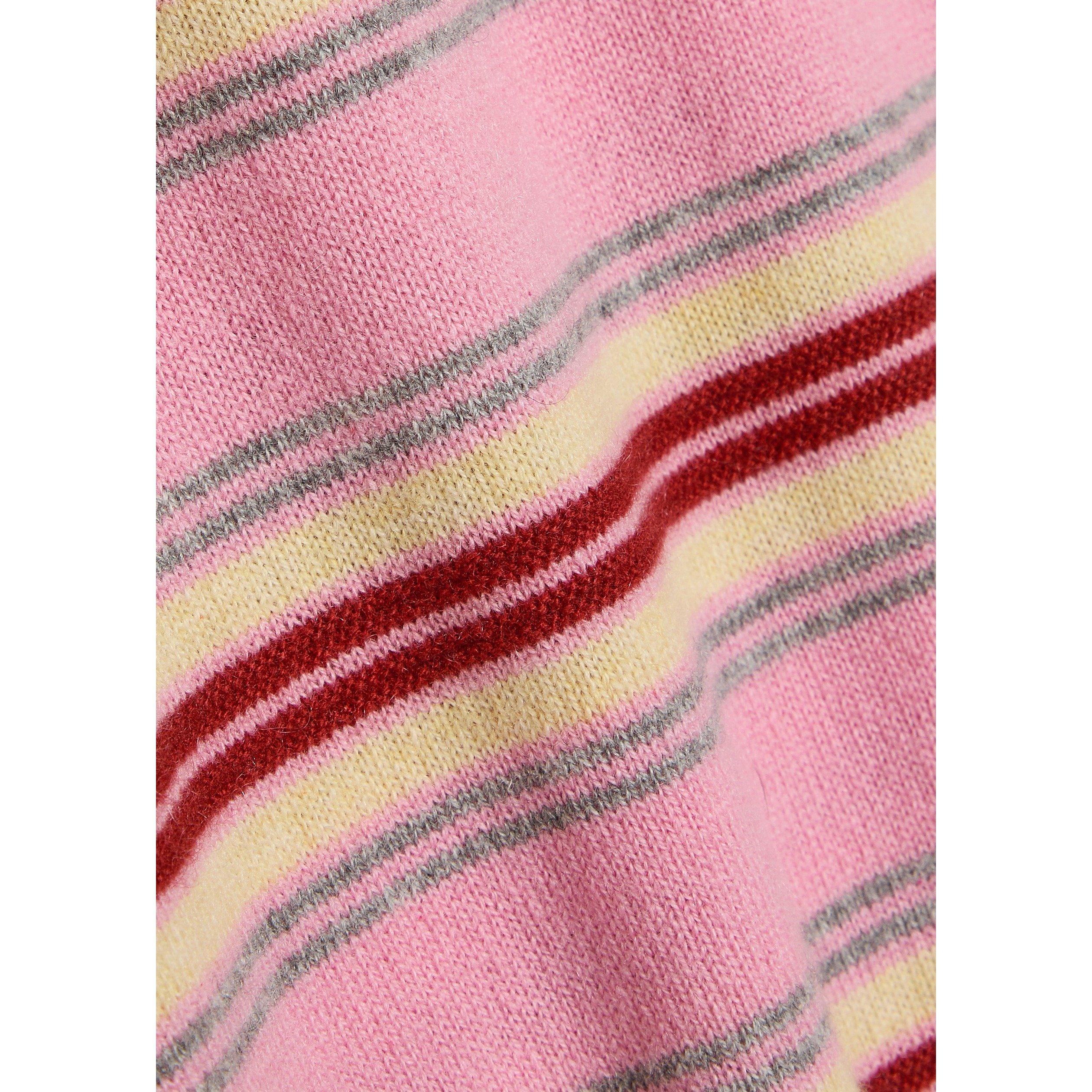 PINK - Guest in Residence - Women's Collegiate Stripe Cashmere Oversized-Fit Long-Sleeve Polo - 4