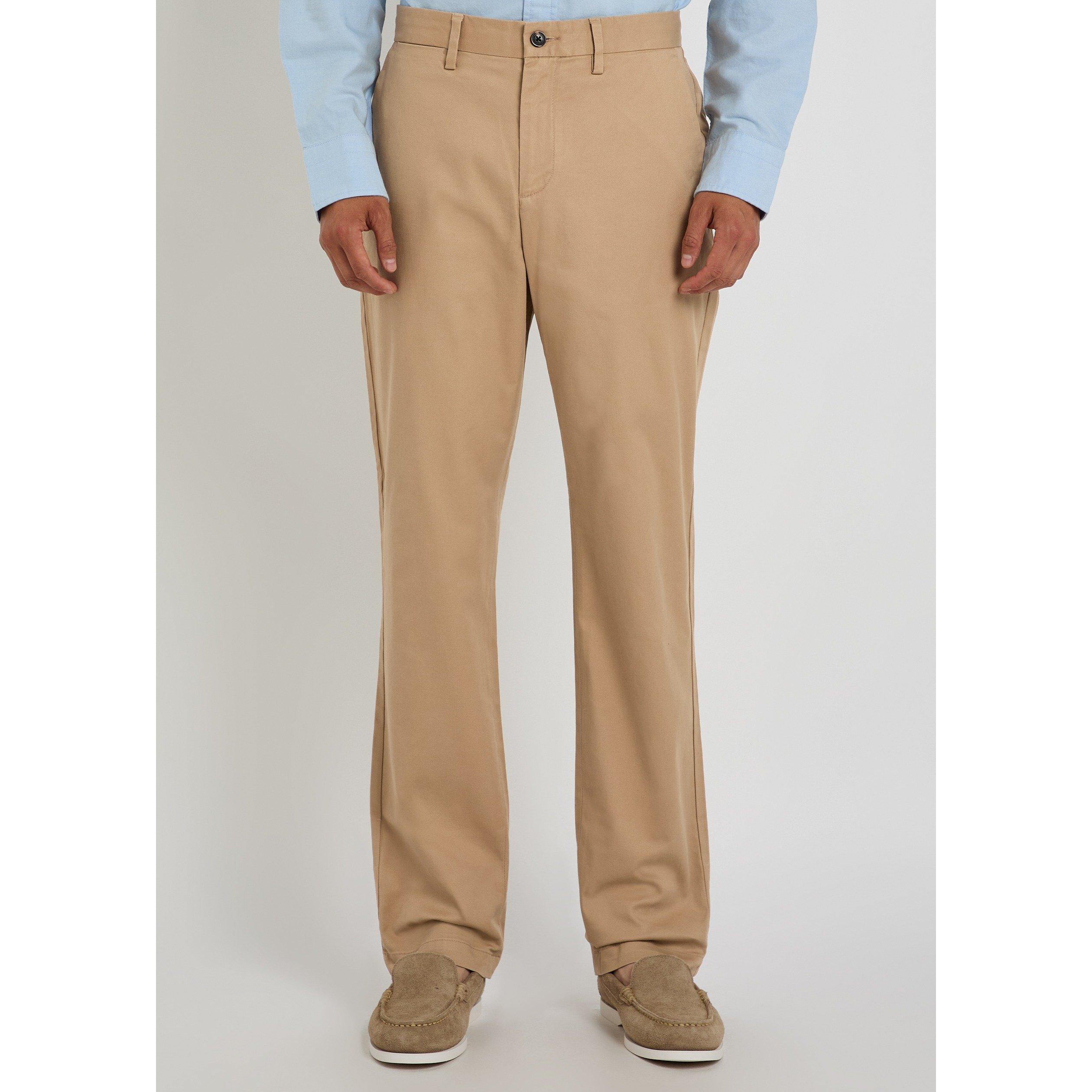KHAKI - Gant - Men's Cotton Straight Leg Slim-Fit Chinos - 2