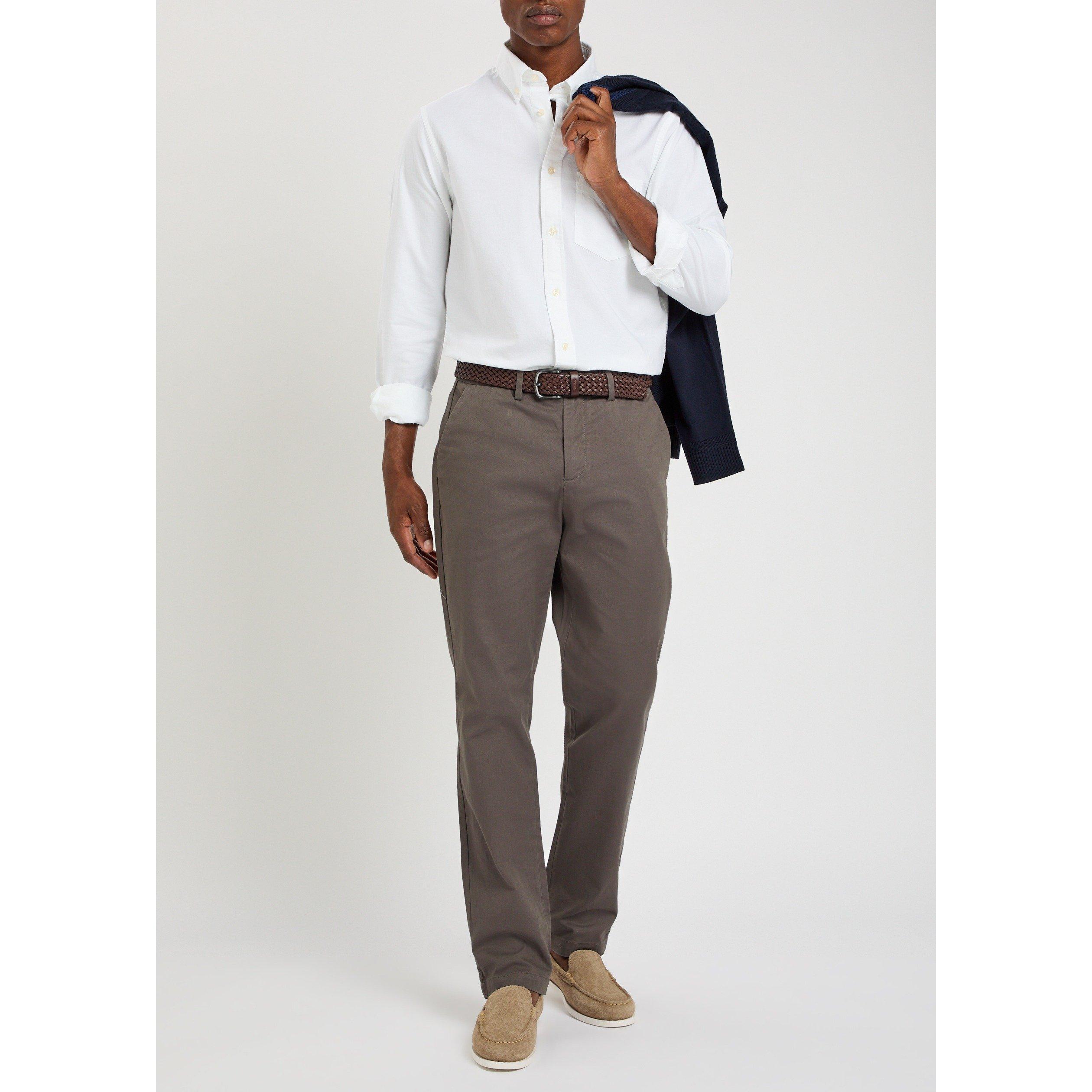 BROWN - Gant - Men's Straight Chinos - 5