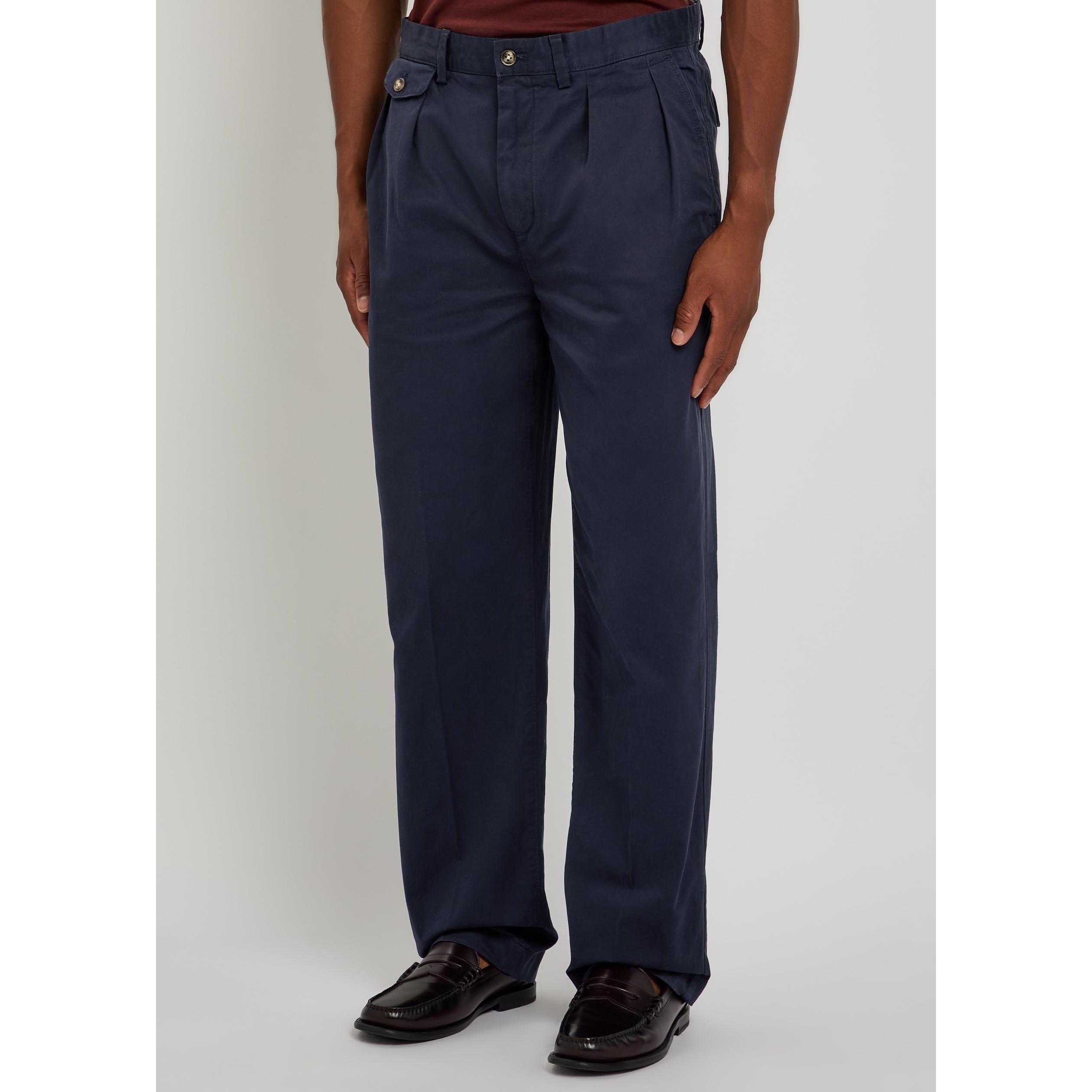 NAVY - Gant - Men's Pleated Twill Chinos - 2