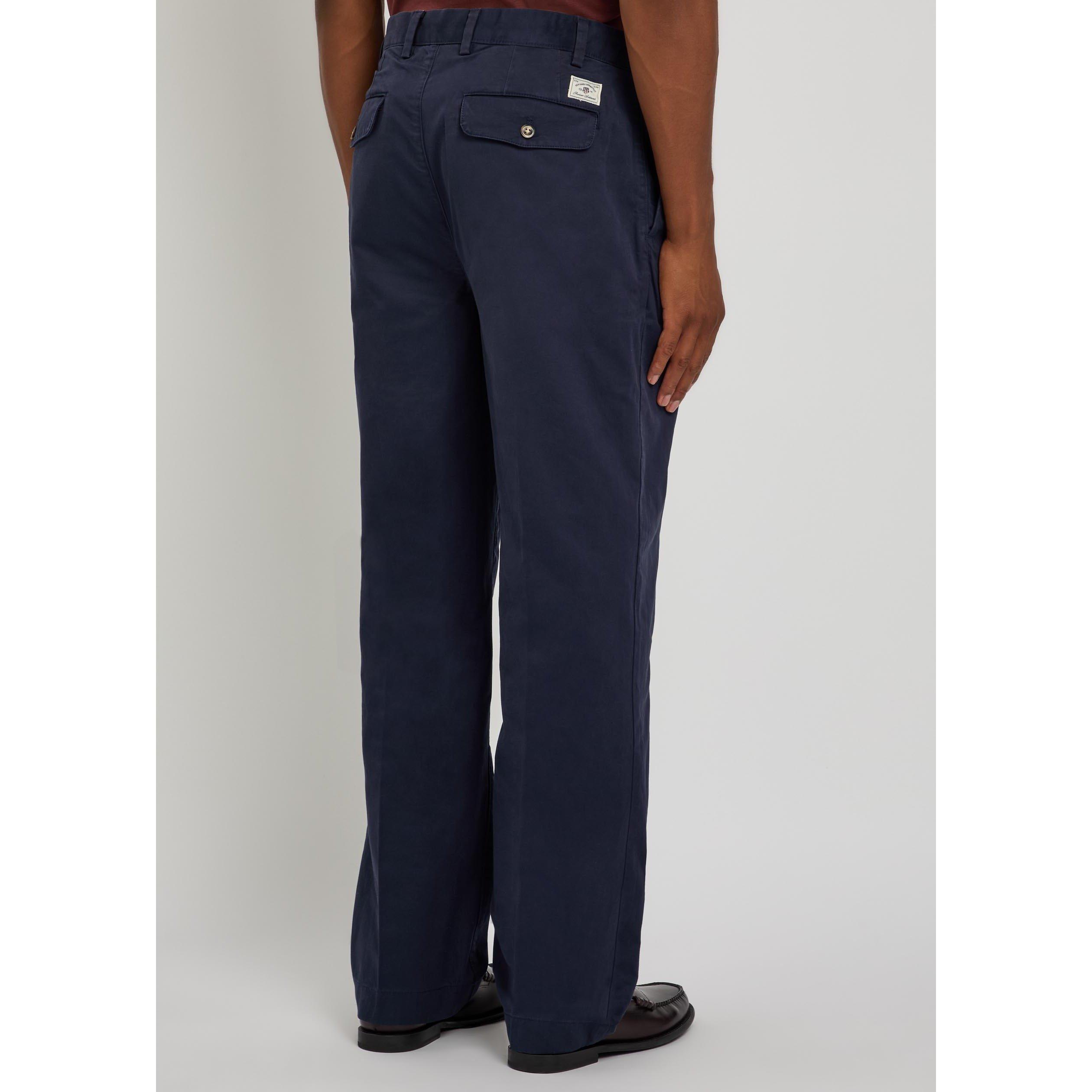 NAVY - Gant - Men's Pleated Twill Chinos - 3