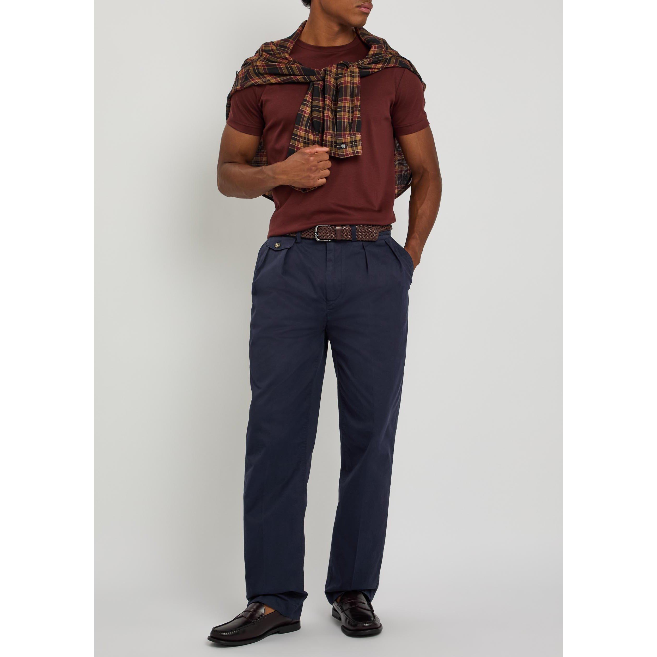 NAVY - Gant - Men's Pleated Twill Chinos - 5