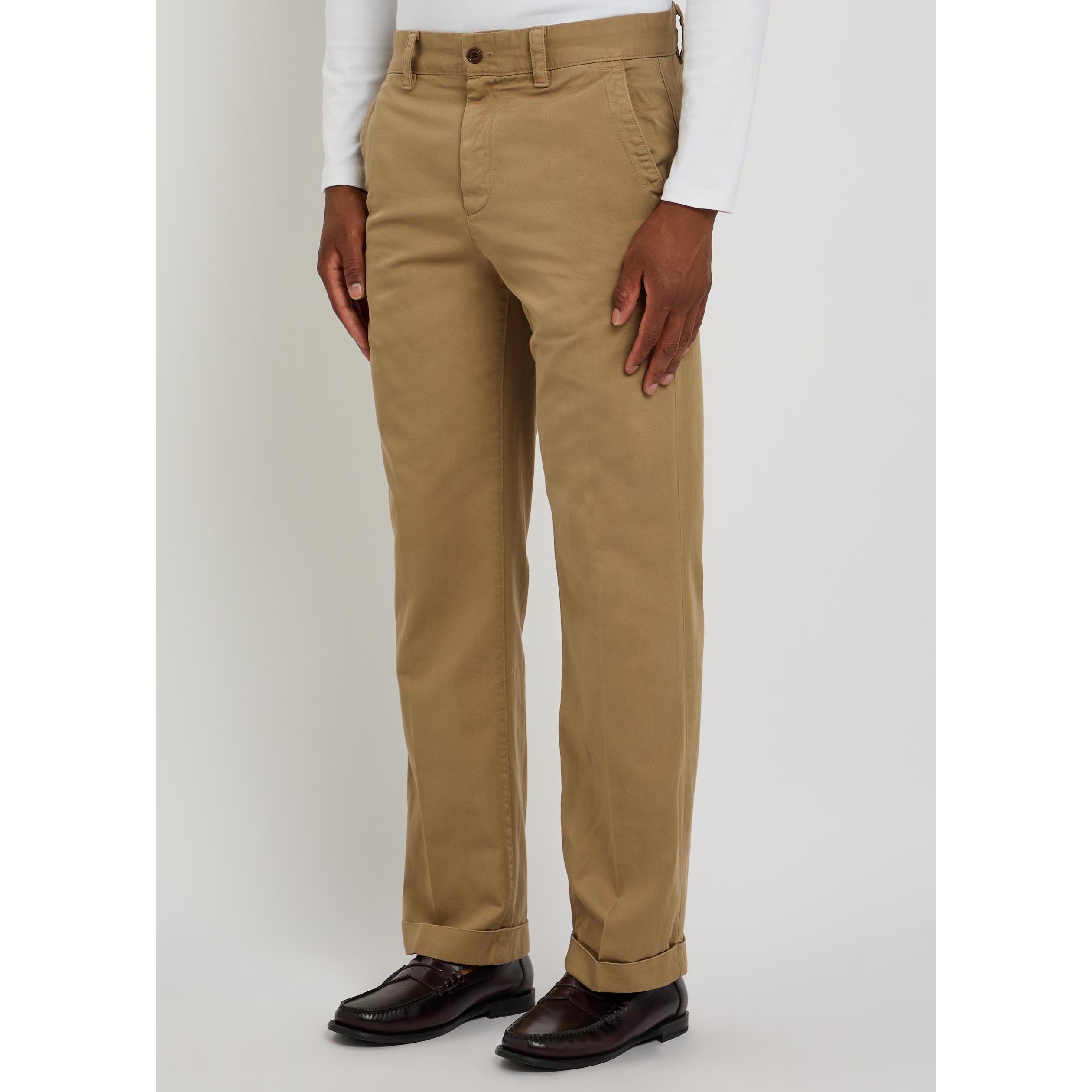 BEIGE - Gant - Men's Yale Cotton Straight Leg Mid-Rise Chinos - 2